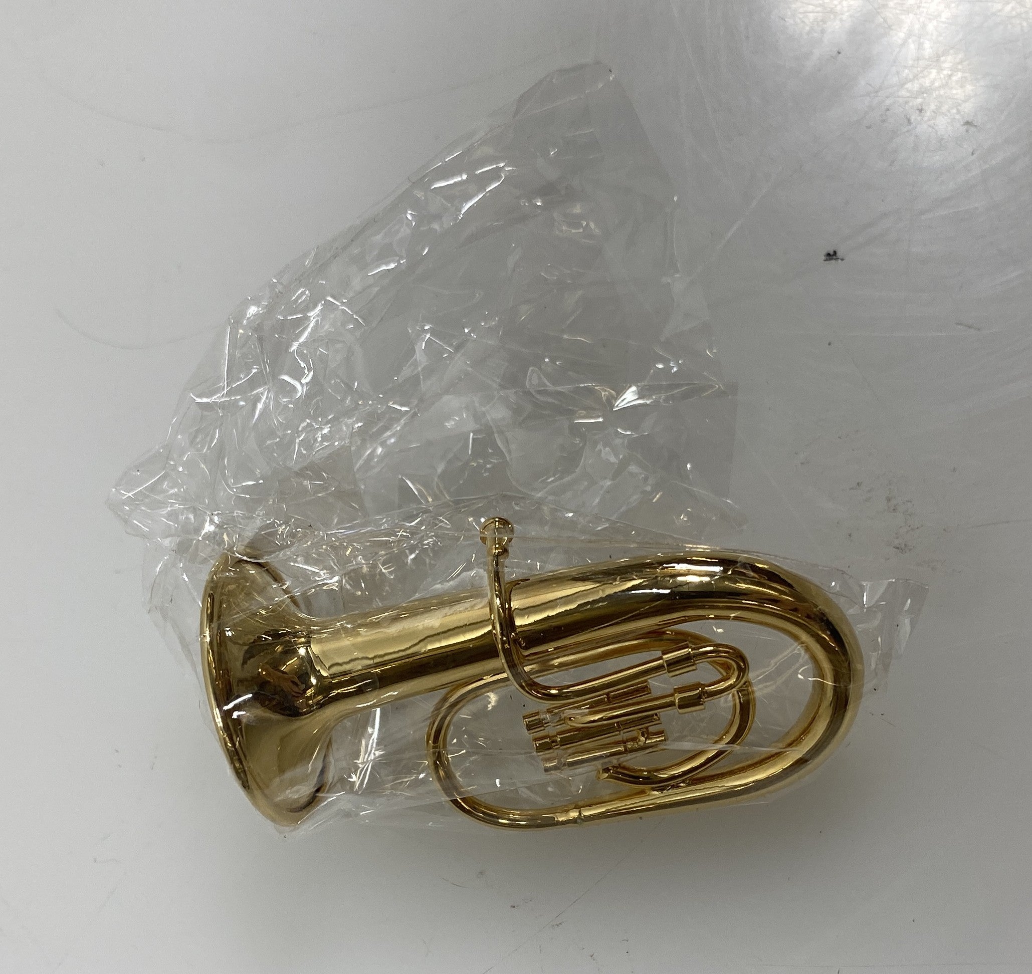 Miniature Gold Brass Tuba With Case