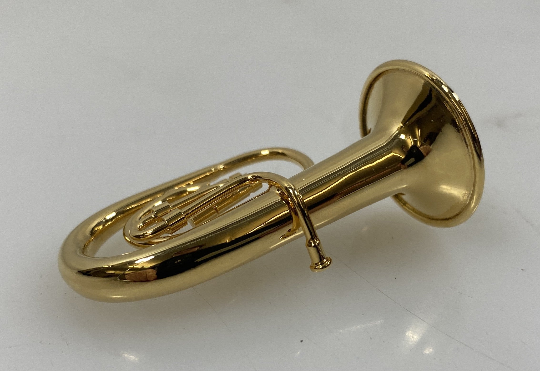 Miniature Gold Brass Tuba With Case