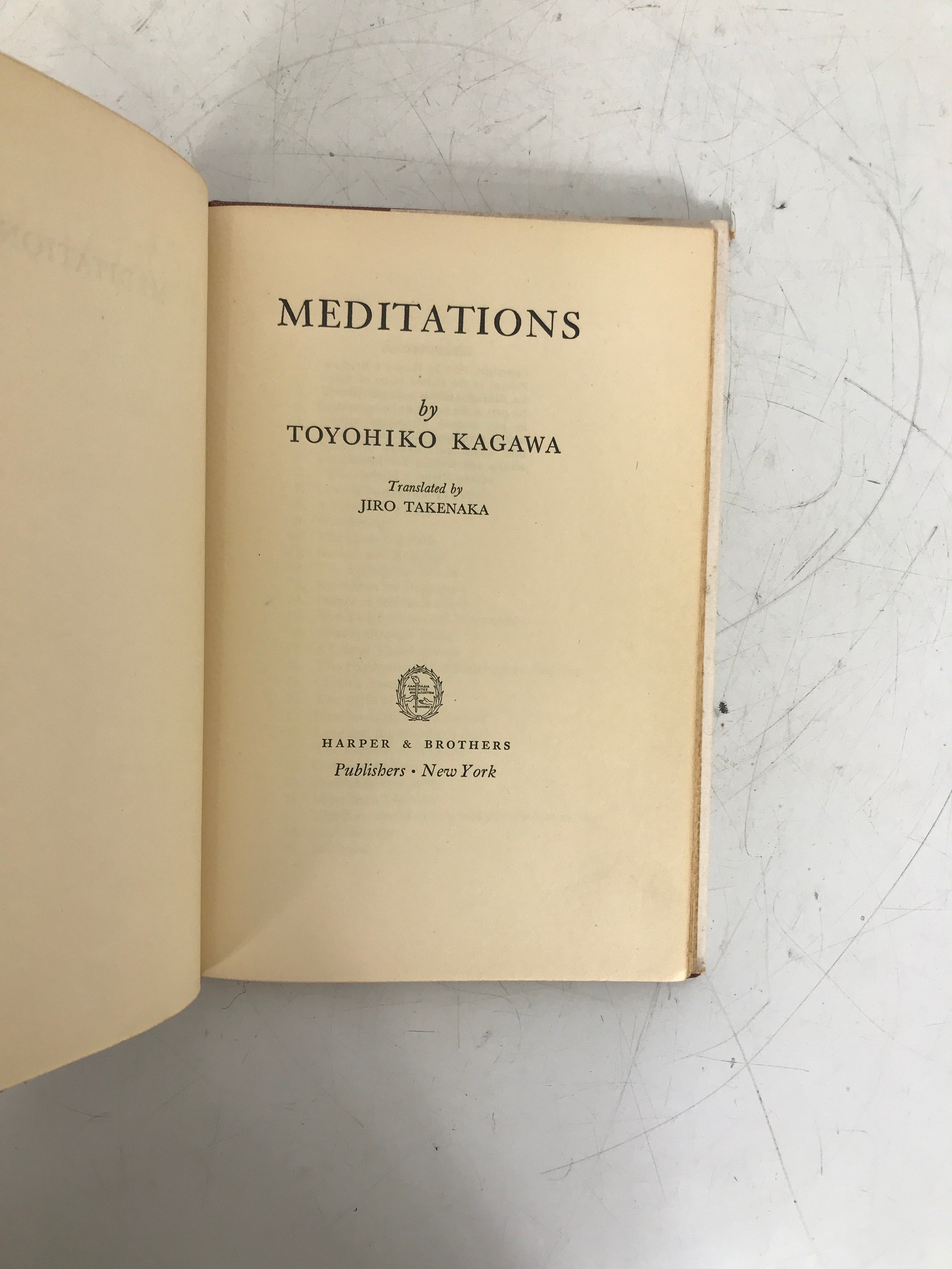 A New Book of Meditations Kagawa 1950 1st Edition HC DJ