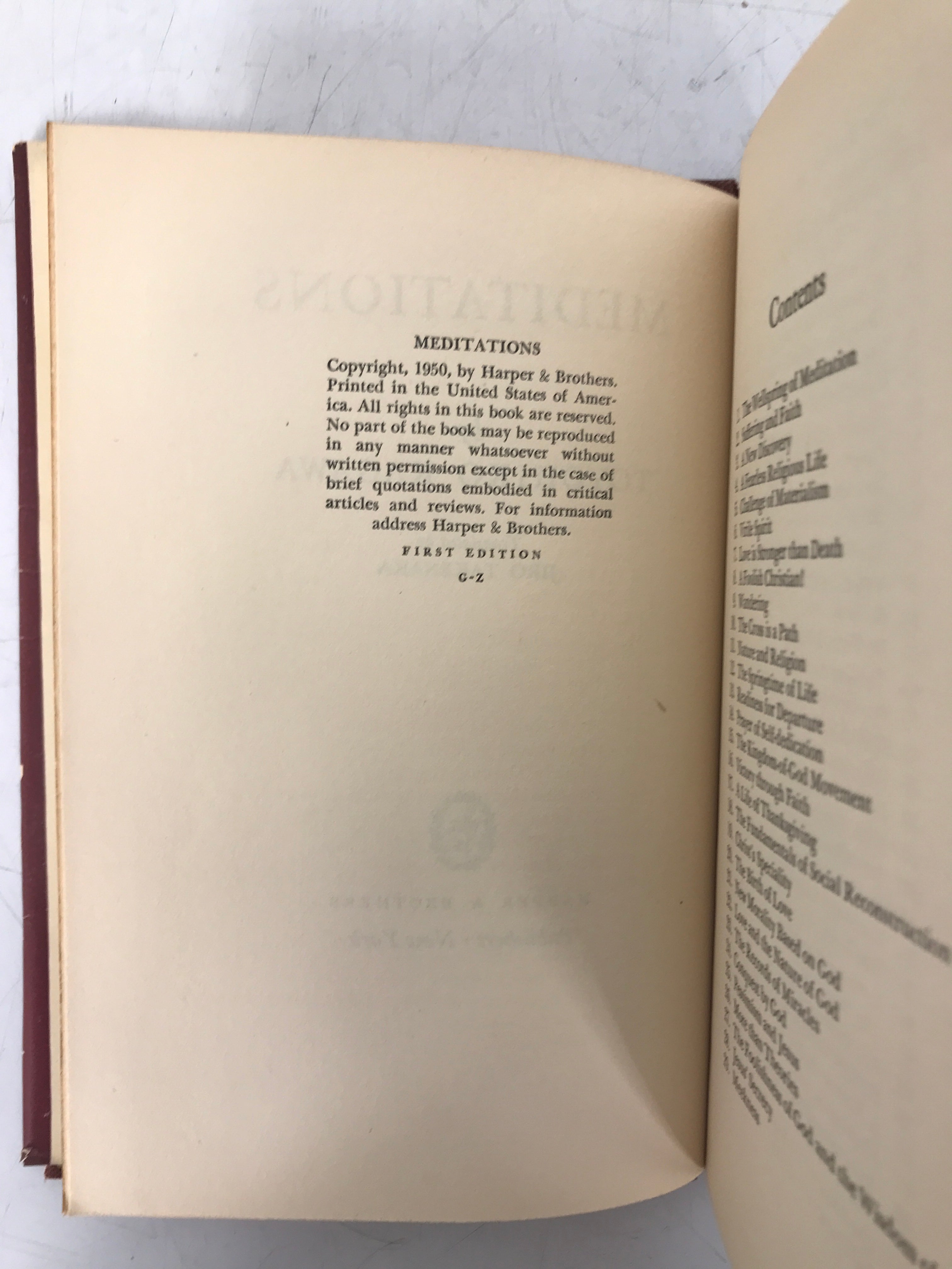 A New Book of Meditations Kagawa 1950 1st Edition HC DJ