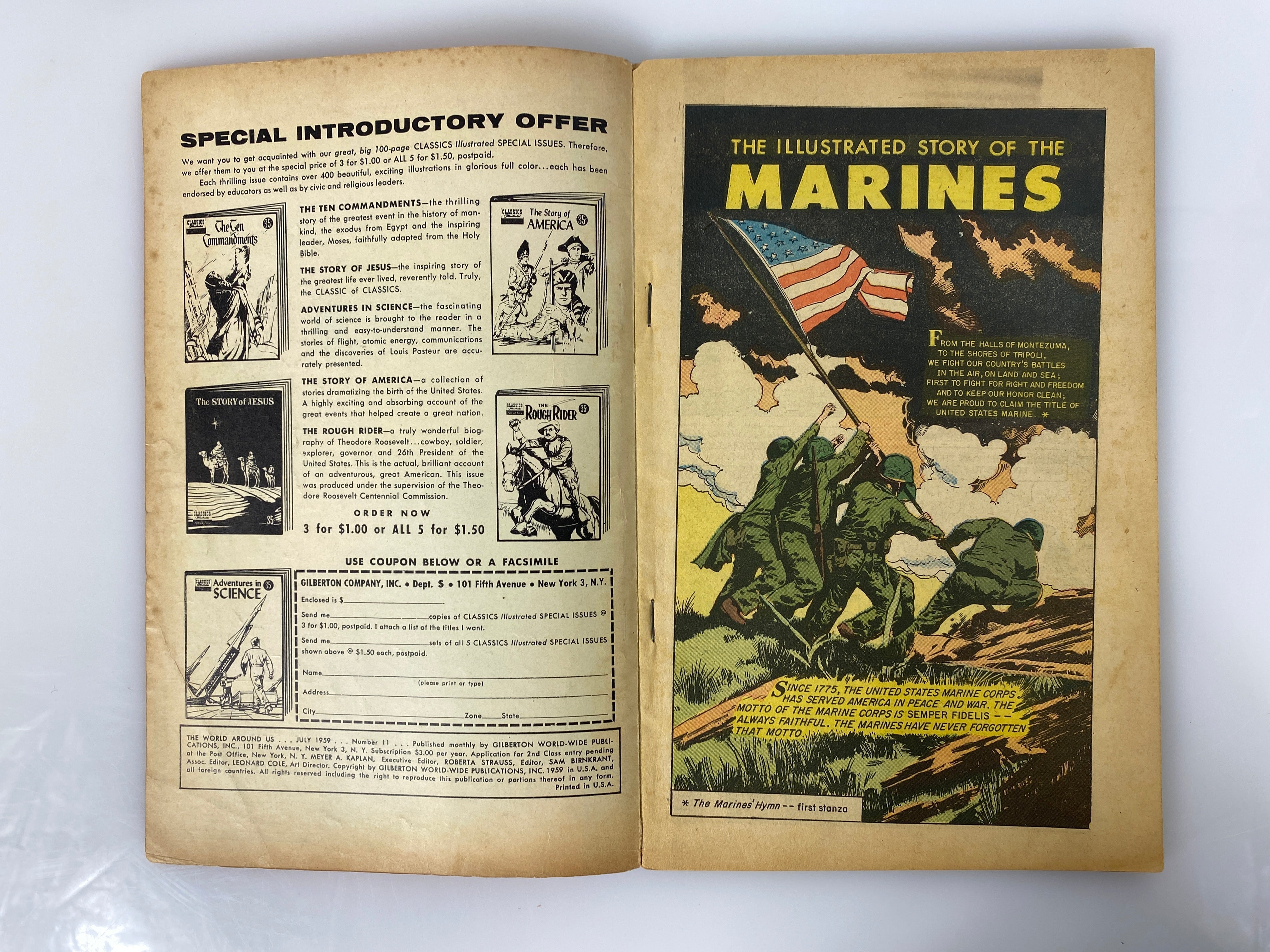 Lot of 5 World Around Us: Army Navy Marines Air Force Coast Guard 1959 Comics