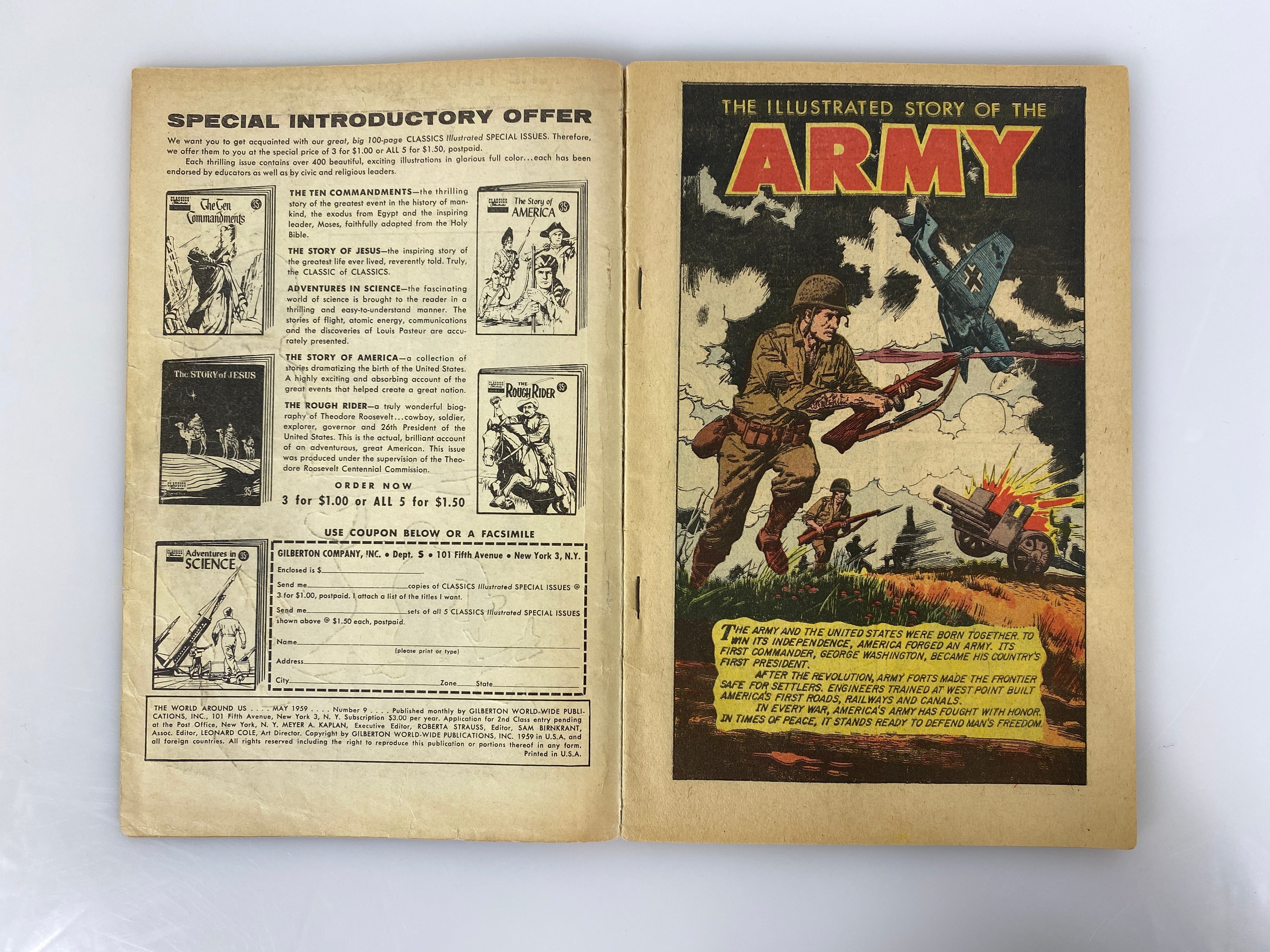 Lot of 5 World Around Us: Army Navy Marines Air Force Coast Guard 1959 Comics