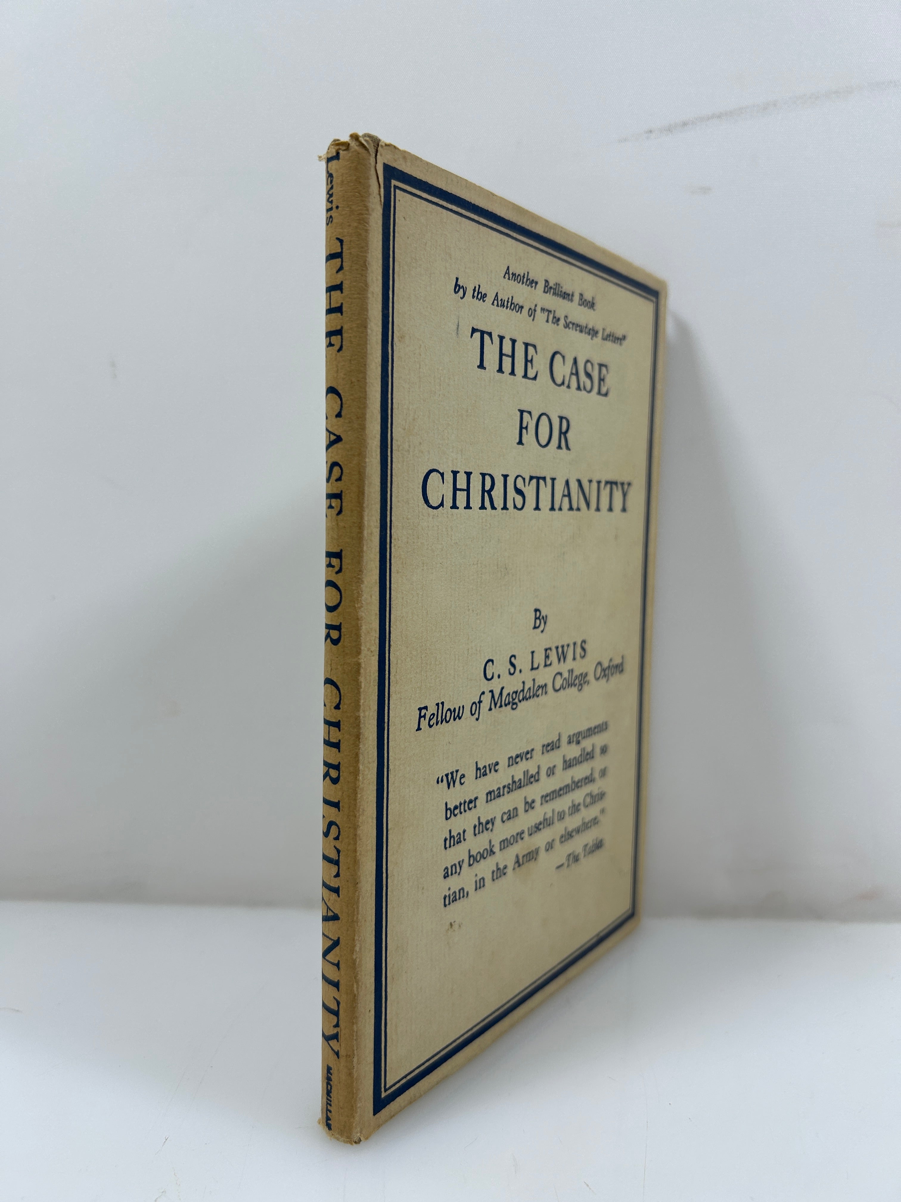 The Case for Christianity by C.S. Lewis Macmillan 1947 HCDJ