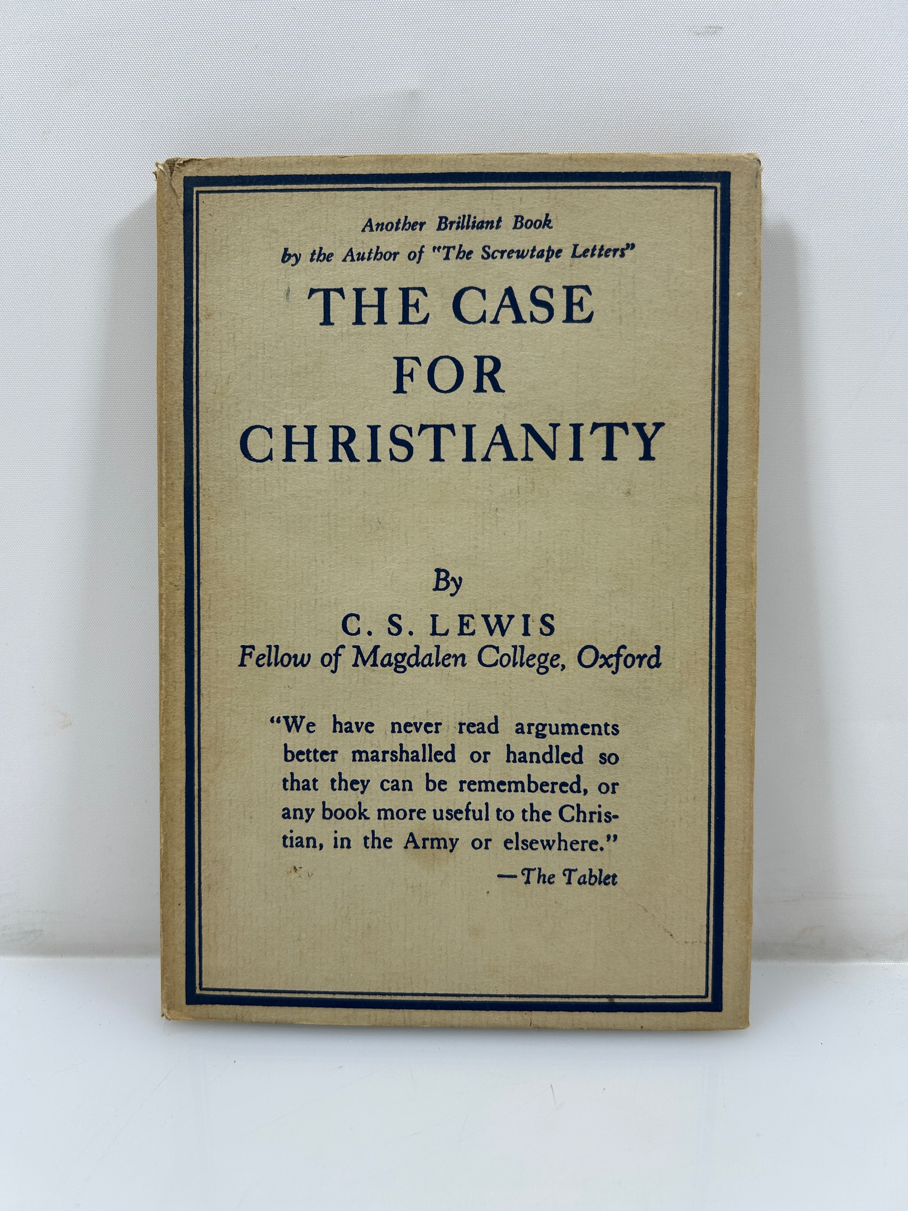 The Case for Christianity by C.S. Lewis Macmillan 1947 HCDJ