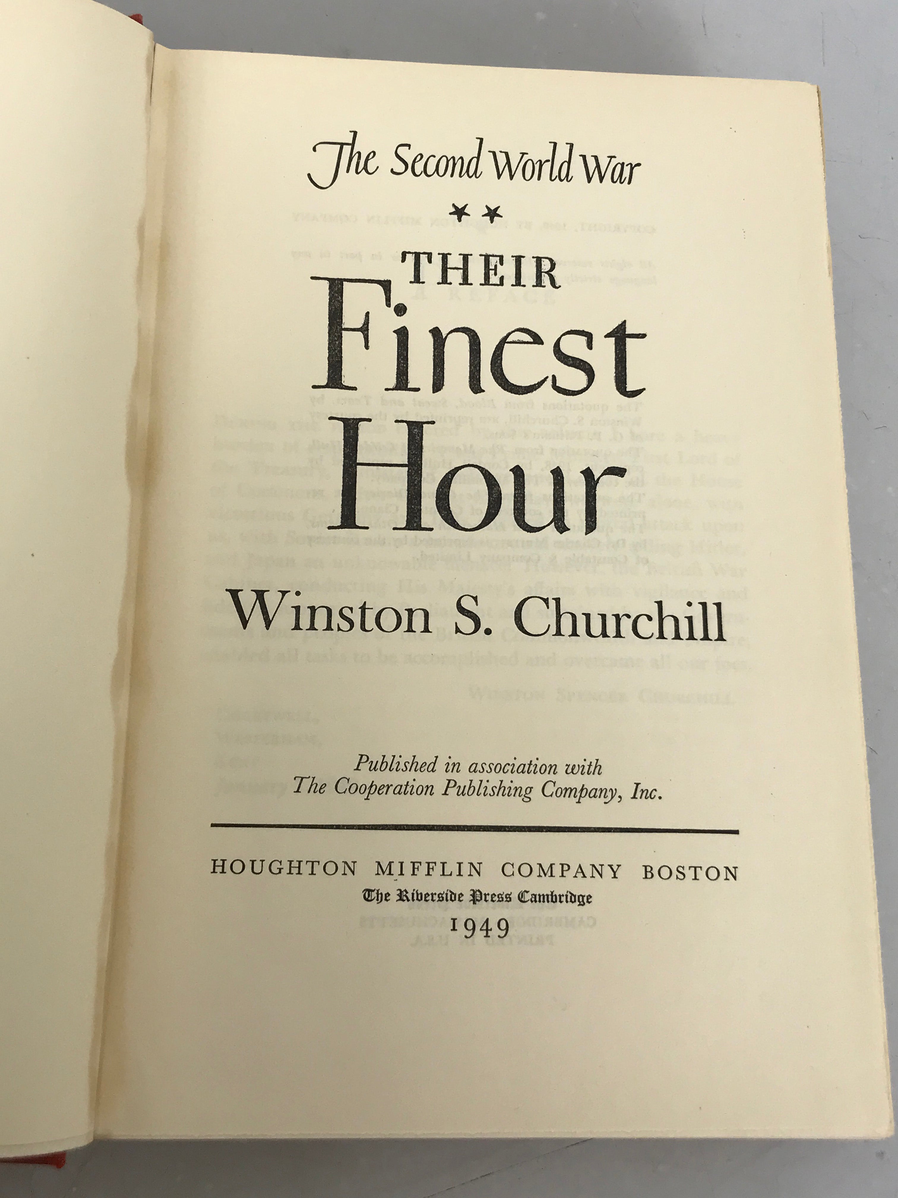 Lot of 2 Winston Churchill Books: Their Finest Hour (1949) and The Birth of Britain (1966) HC DJ