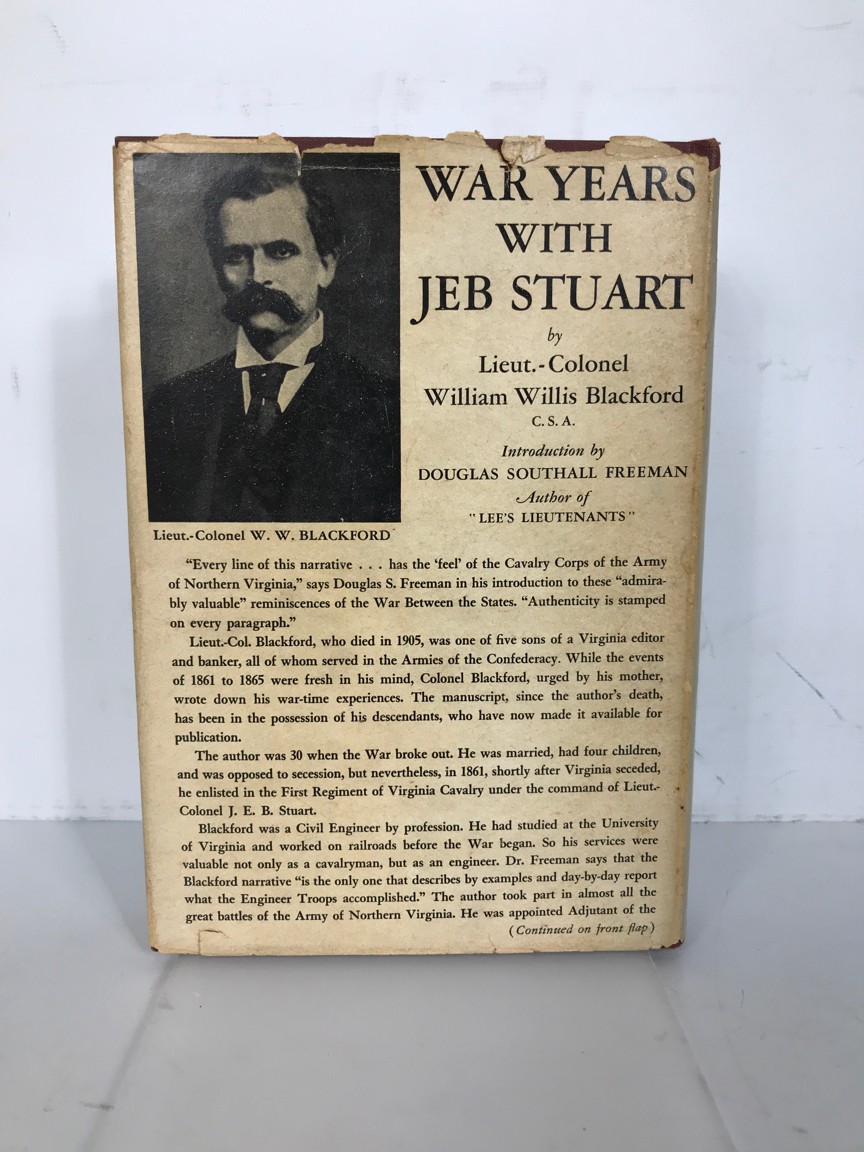 War Years With Jeb Stuart  Lt-Col W.W. Blackford 1945 Vintage HC DJ