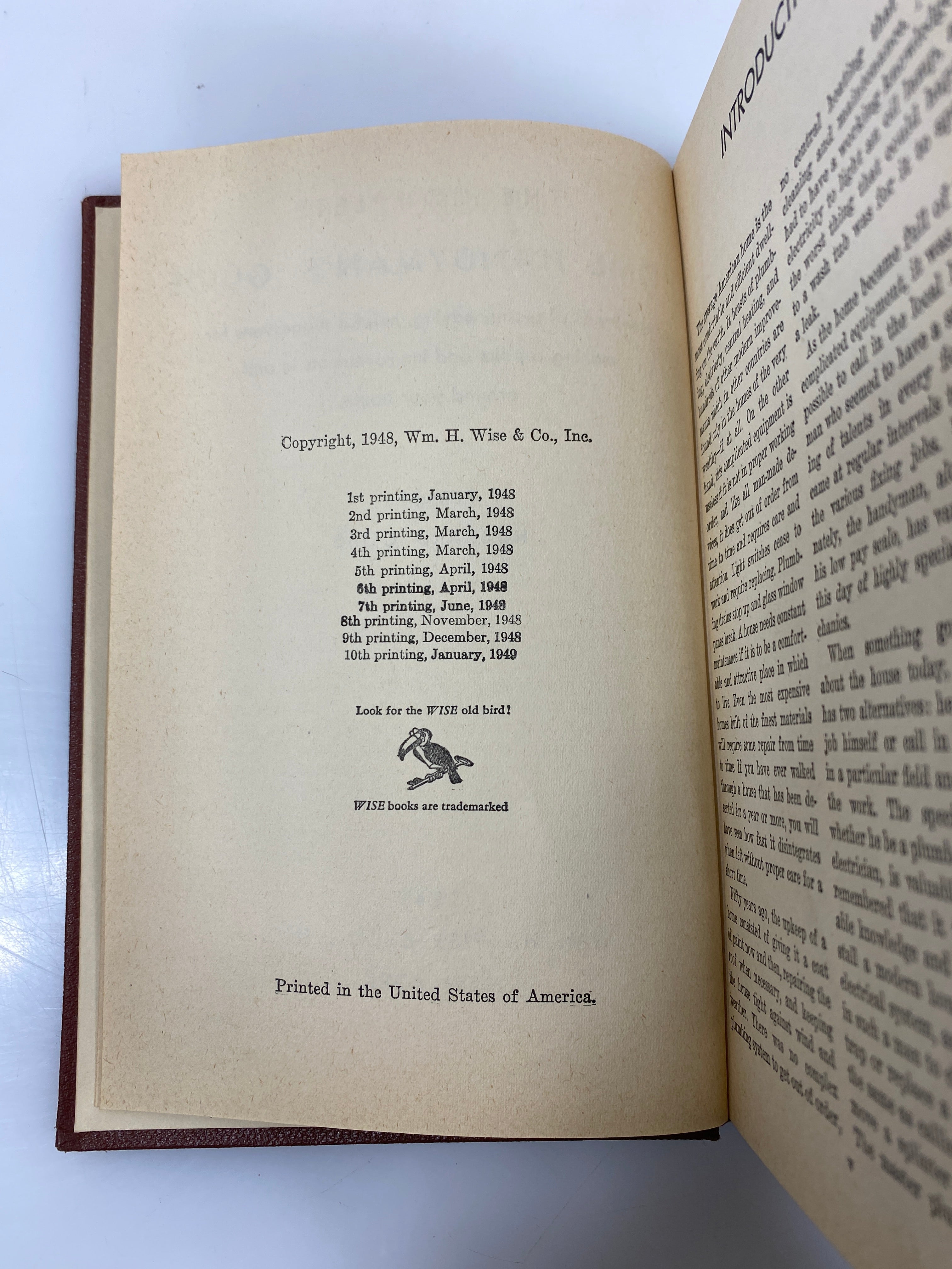 The Complete Home Handyman's Guide Hubbard Cobb 10th Print 1949 HC