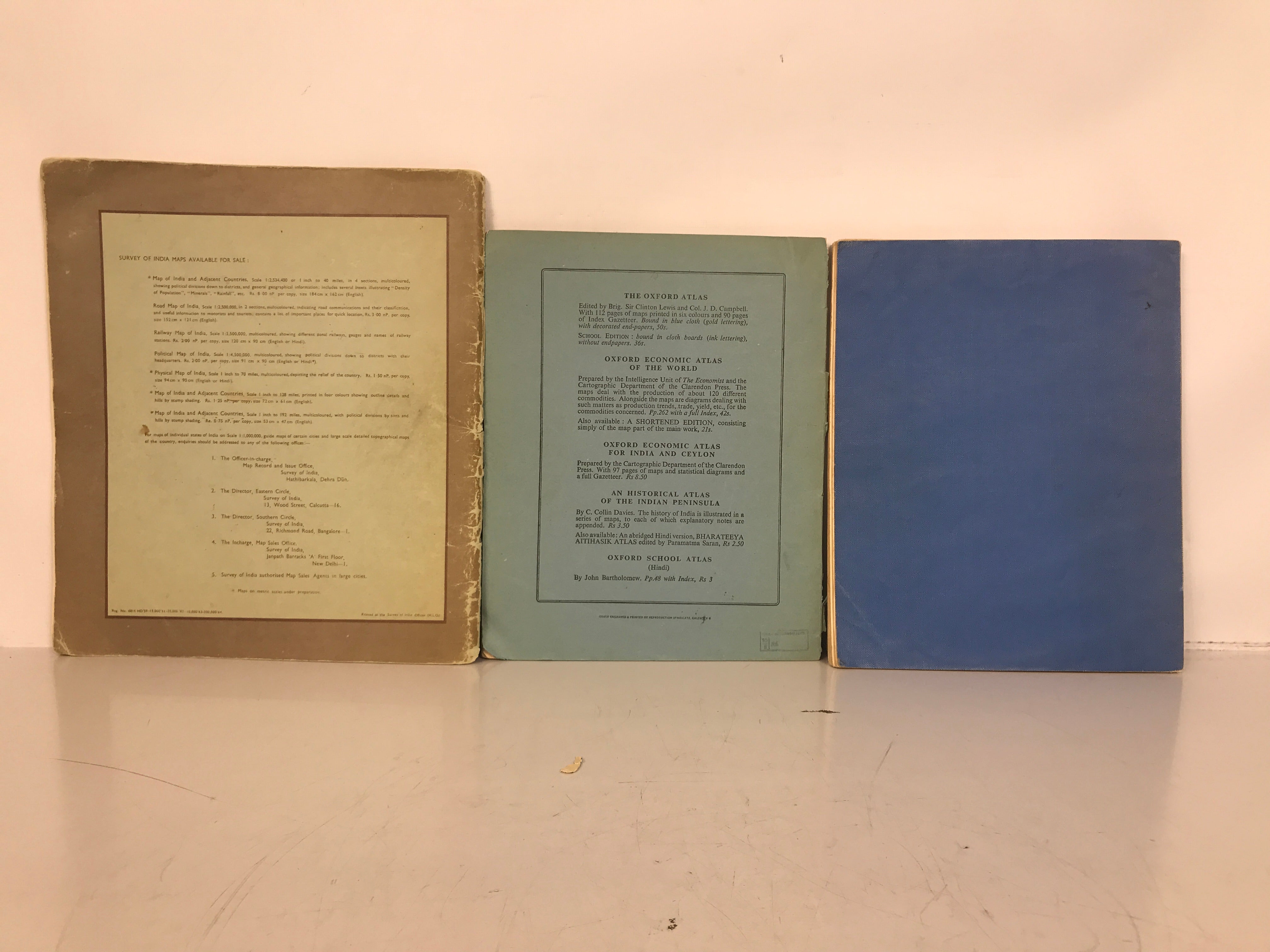 Lot of 3 Vintage SC Atlases 1953-1964 India & Pakistan/Comparative World