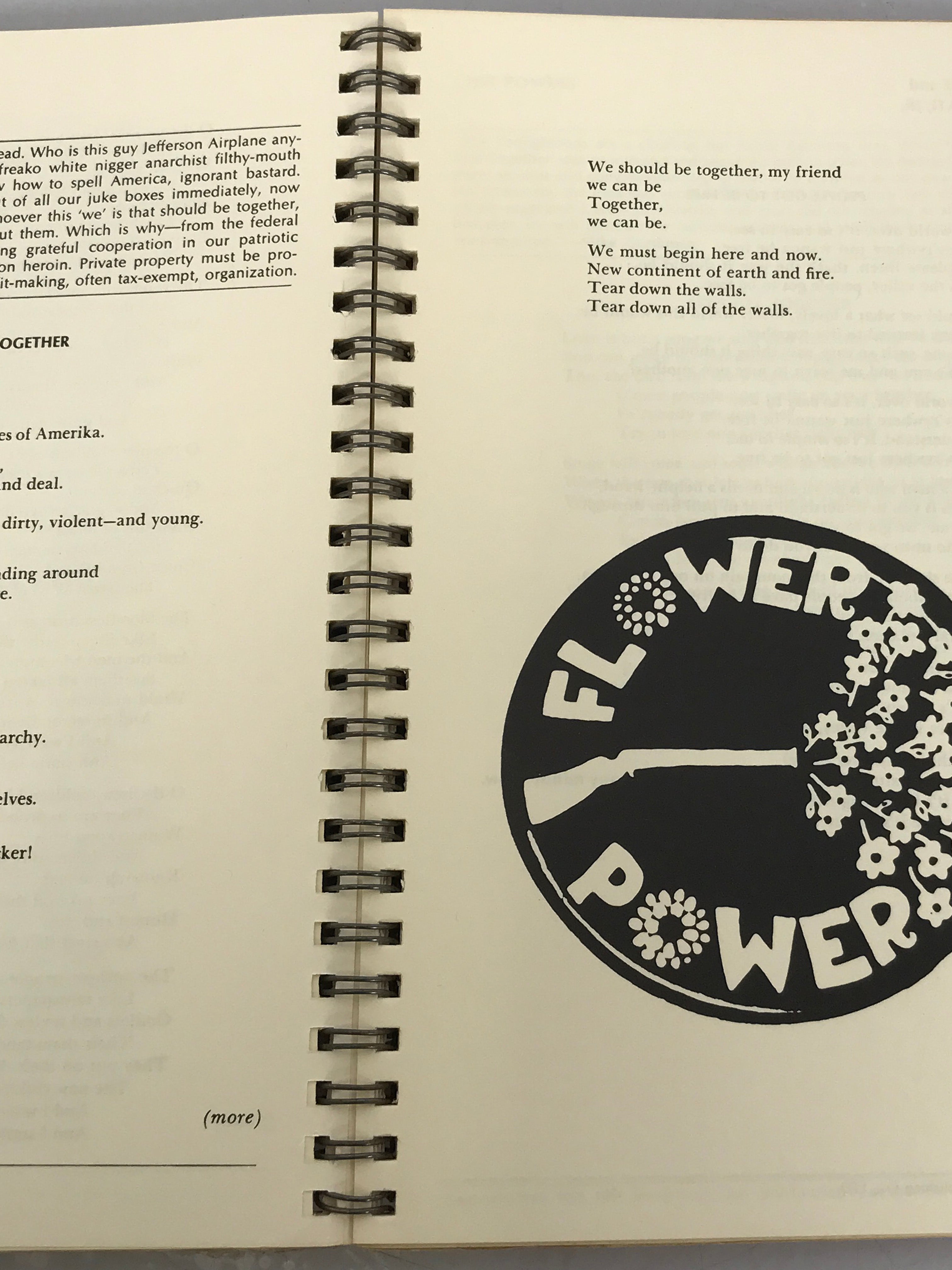 When the Mode of the Music Changes an Anthology of Rock 'n' Roll Lyrics with a Forward by Pete Seeger 1971 Spiral Bound