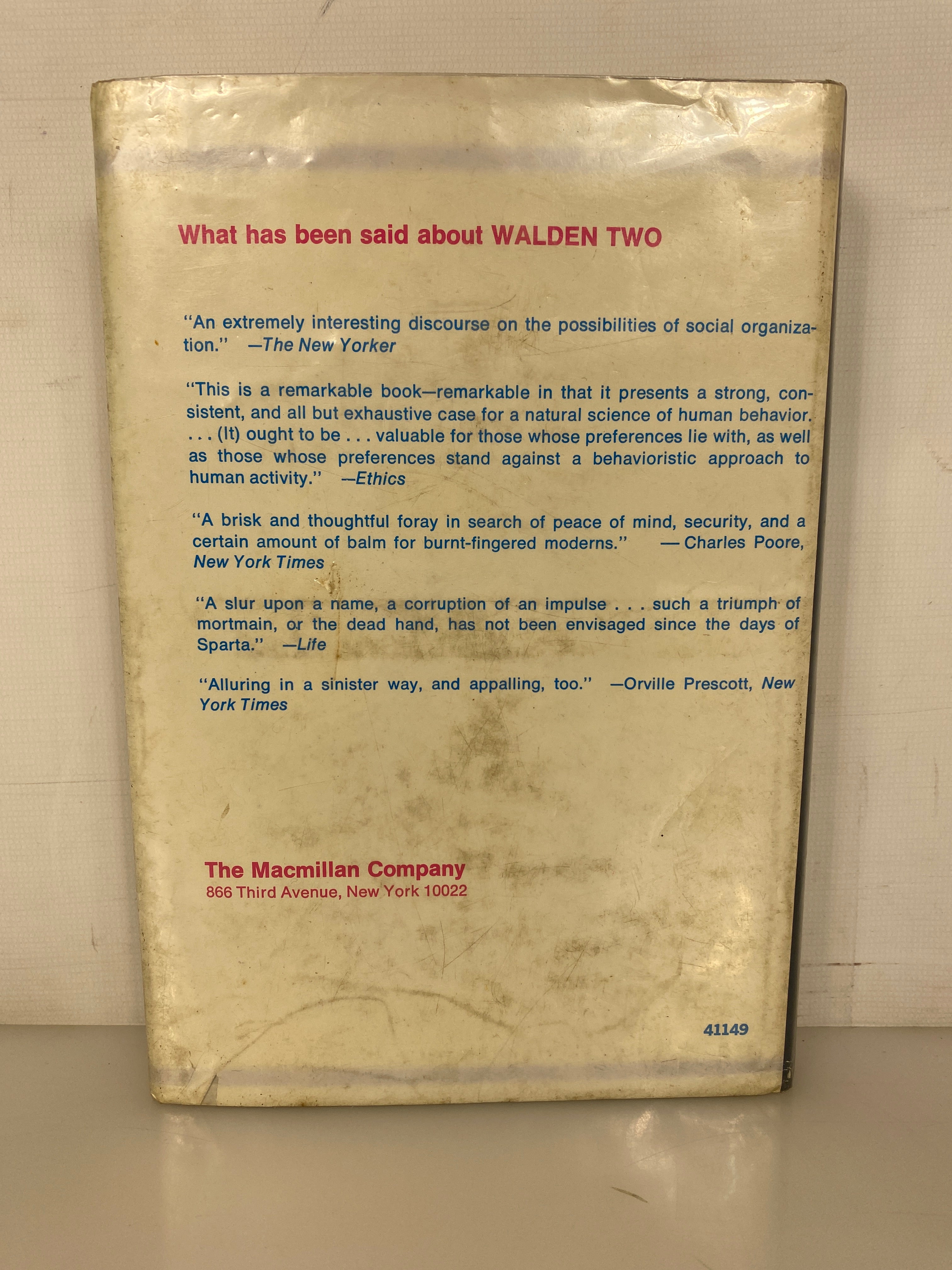 Walden Two by B.F. Skinner 1969 First Printing Ex-Library HC DJ