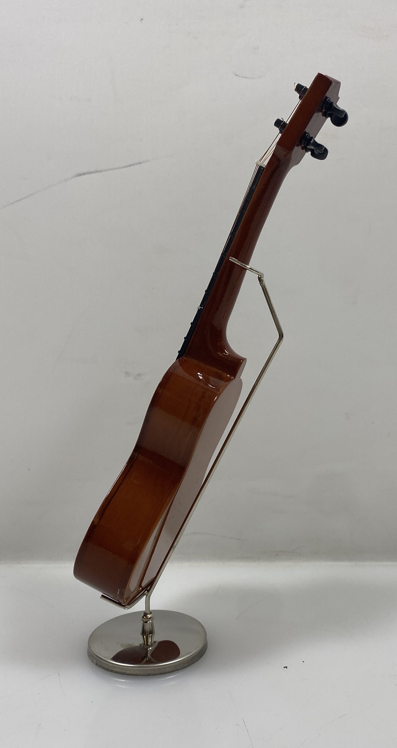 Miniature Brown Ukulele With Case And Stand