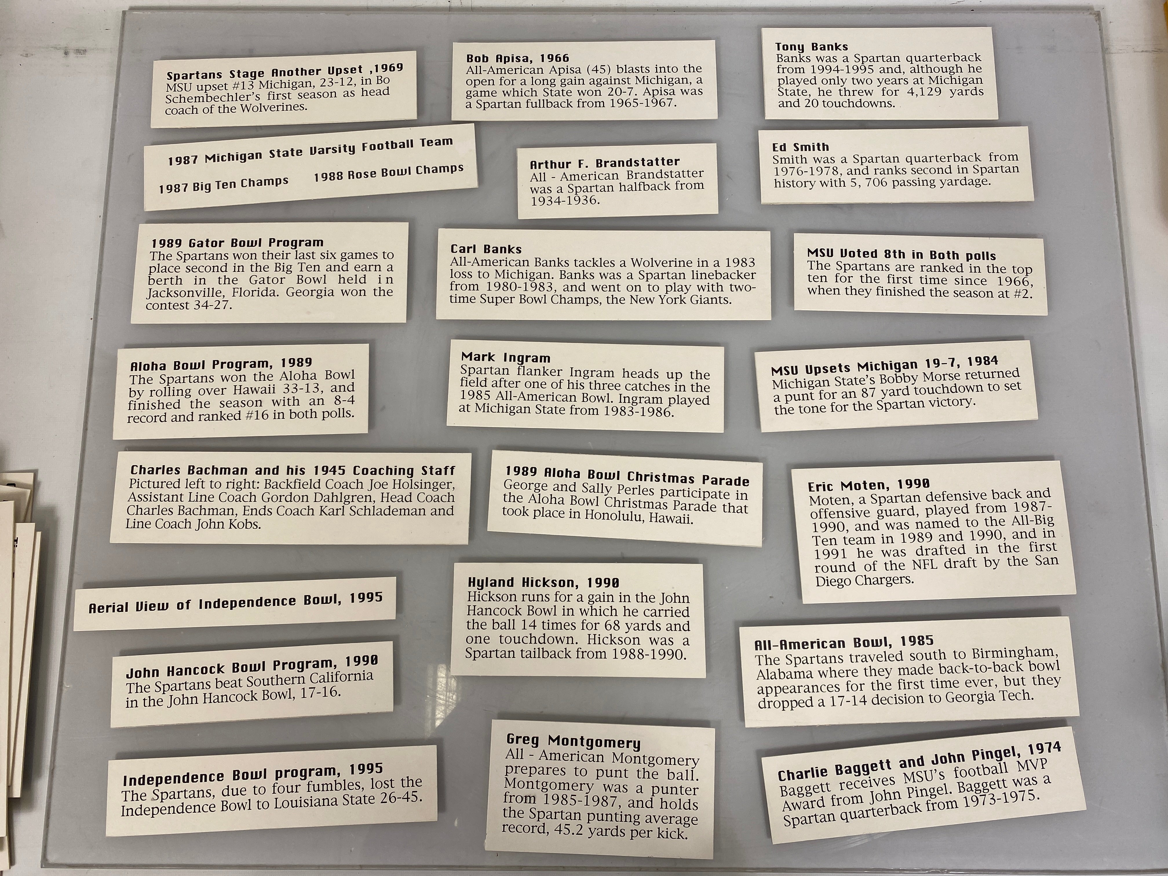 Michigan State 100 Years of Spartan Football Museum Exhibit 1996 Lot 2