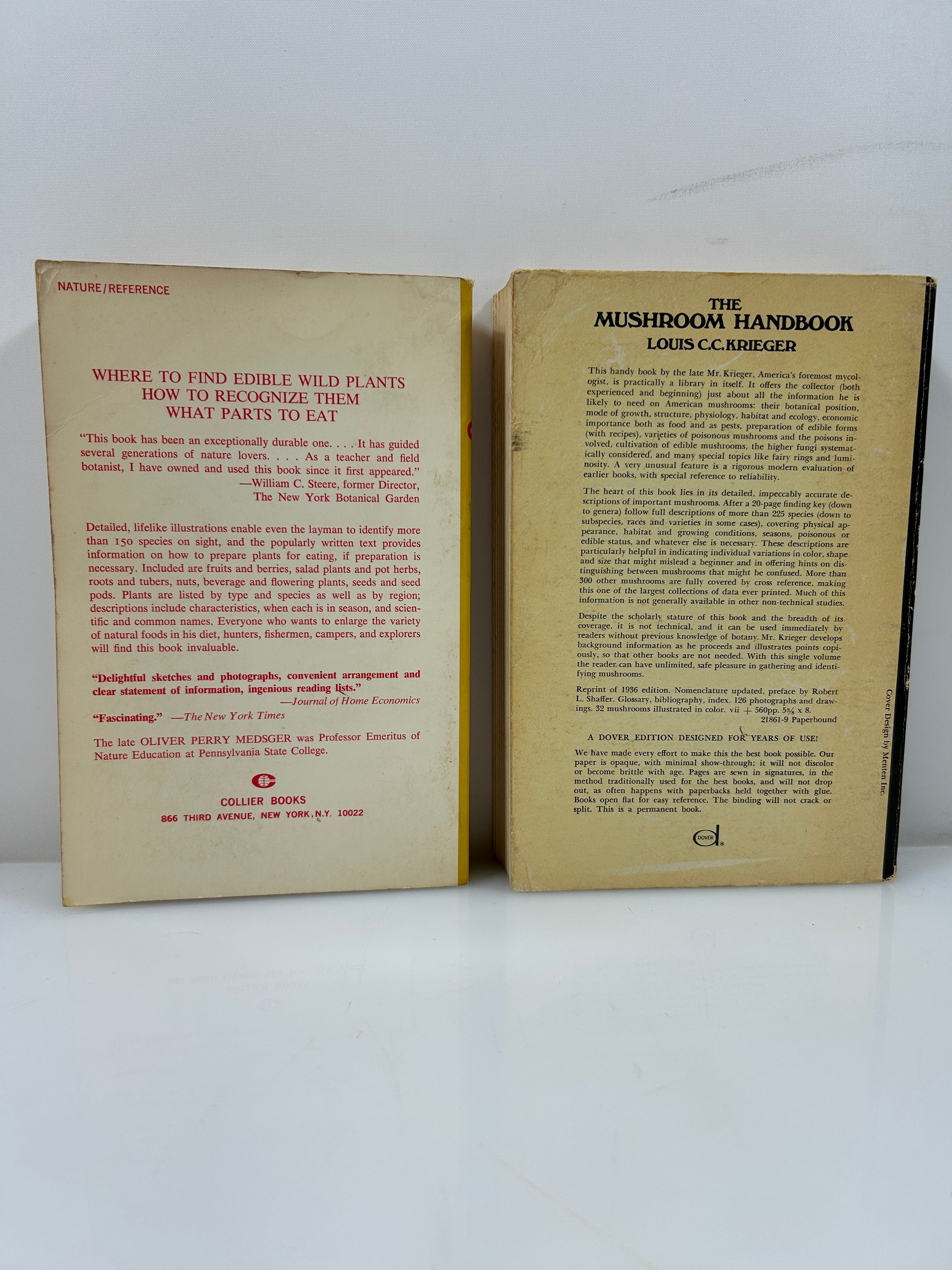 Lot of 2 Foraging Books: Edible Wild Plants/The Mushroom Handbook 1972/1967 SC