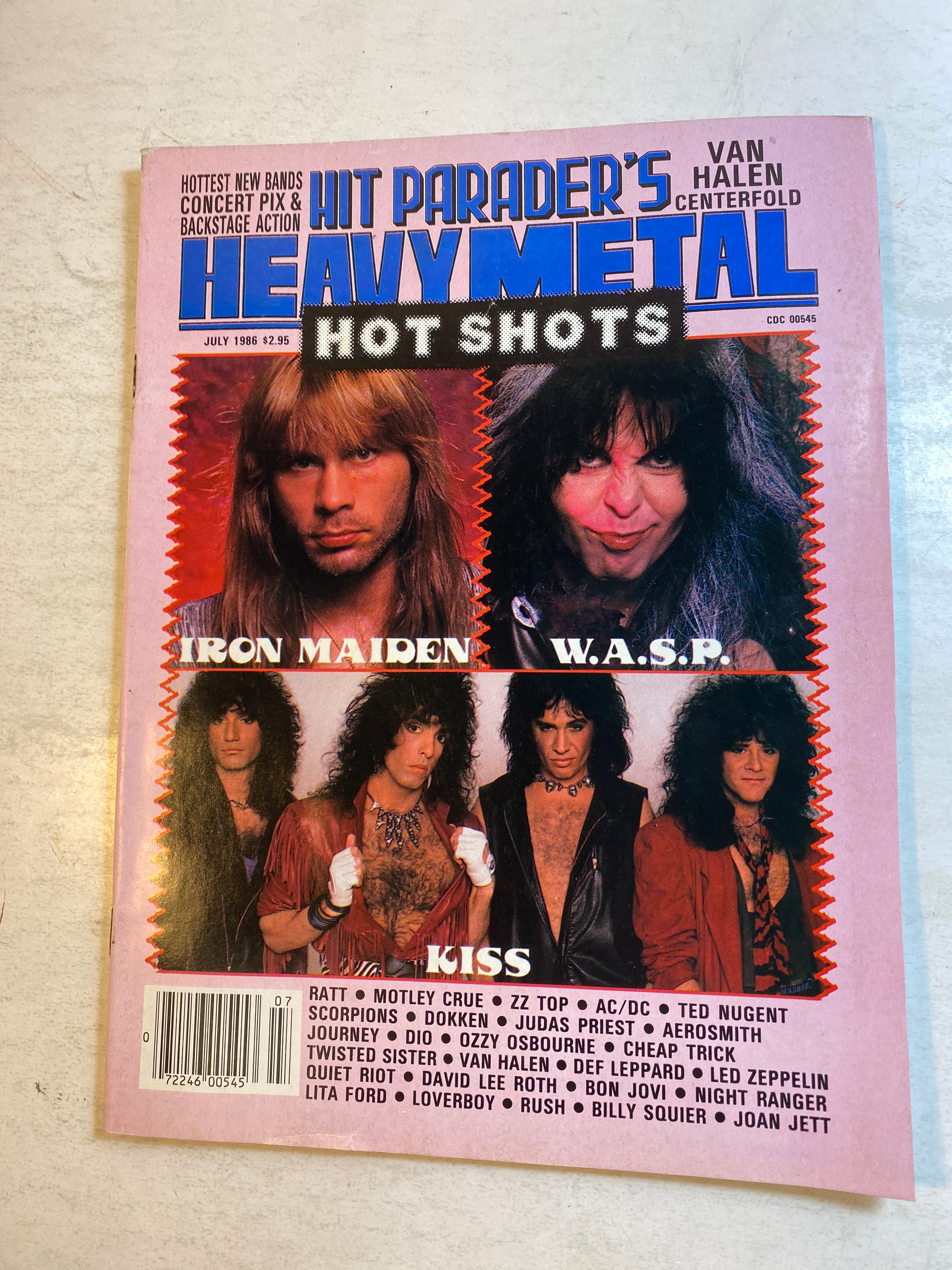 Hit Parader Heavy Metal Hot Shots July 1986 Iron Maiden WASP Kiss