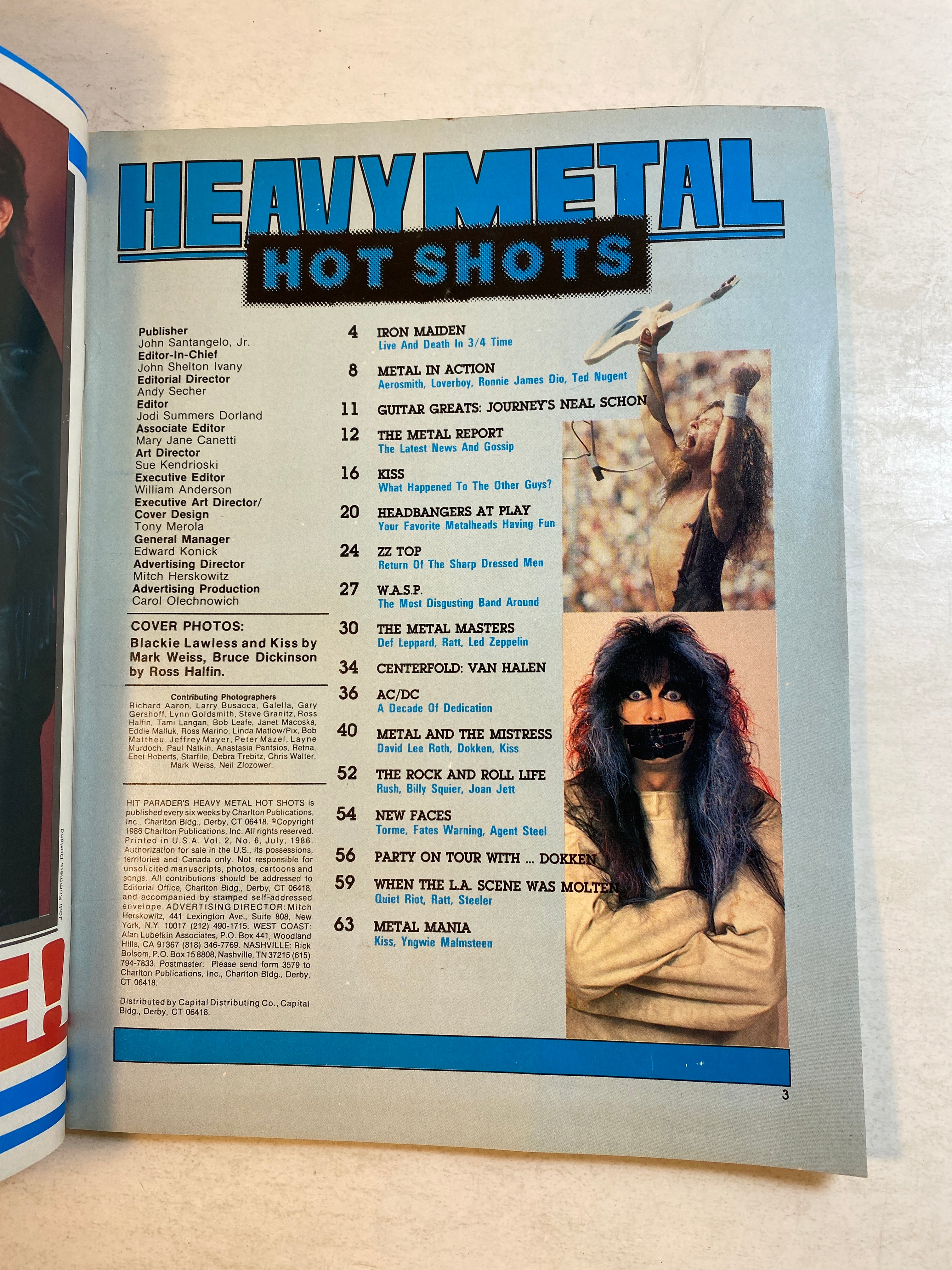 Hit Parader Heavy Metal Hot Shots July 1986 Iron Maiden WASP Kiss