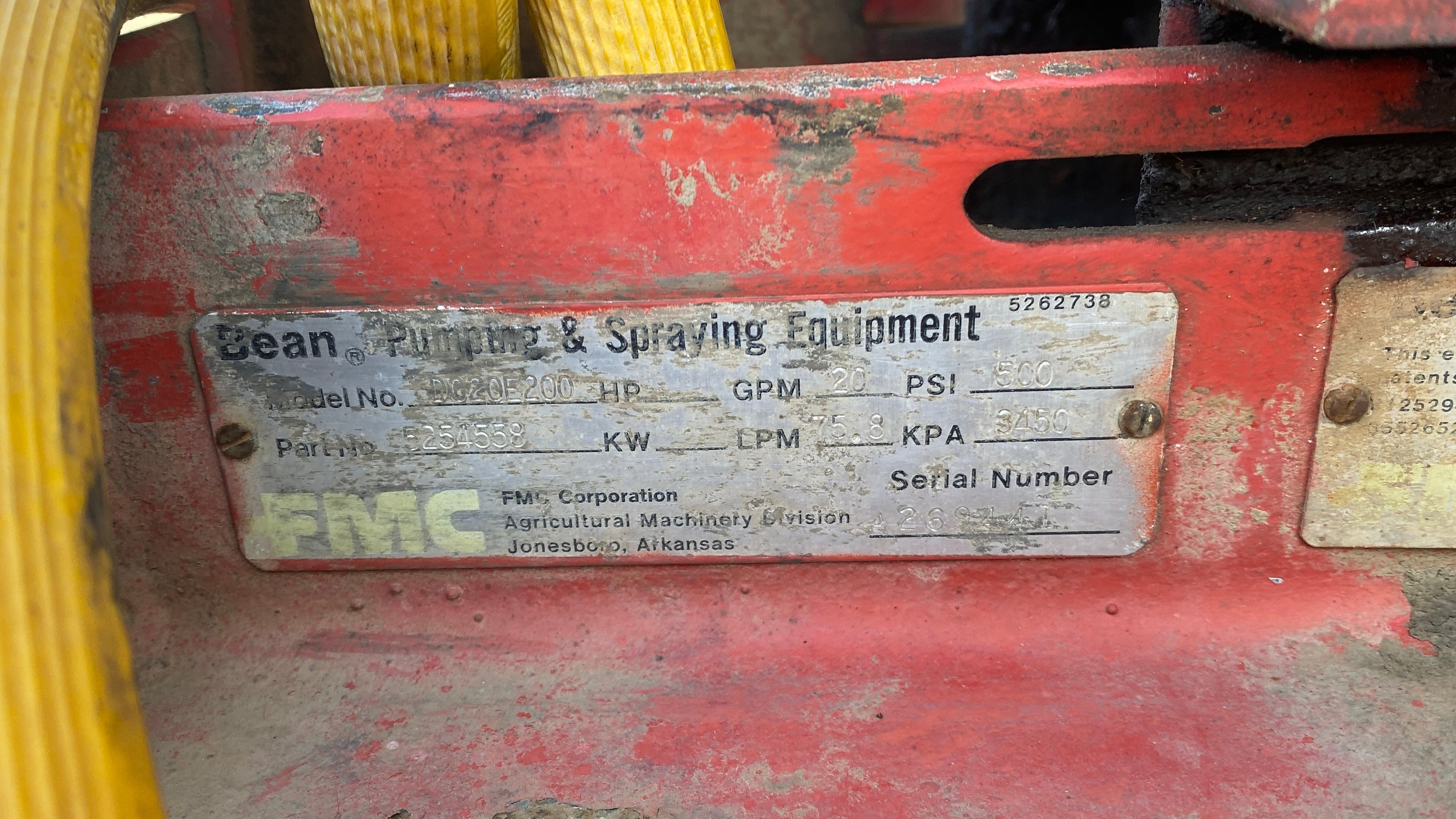 FMC "Bean" #P2020 Pumping and Crop Spraying Farming Equipment
