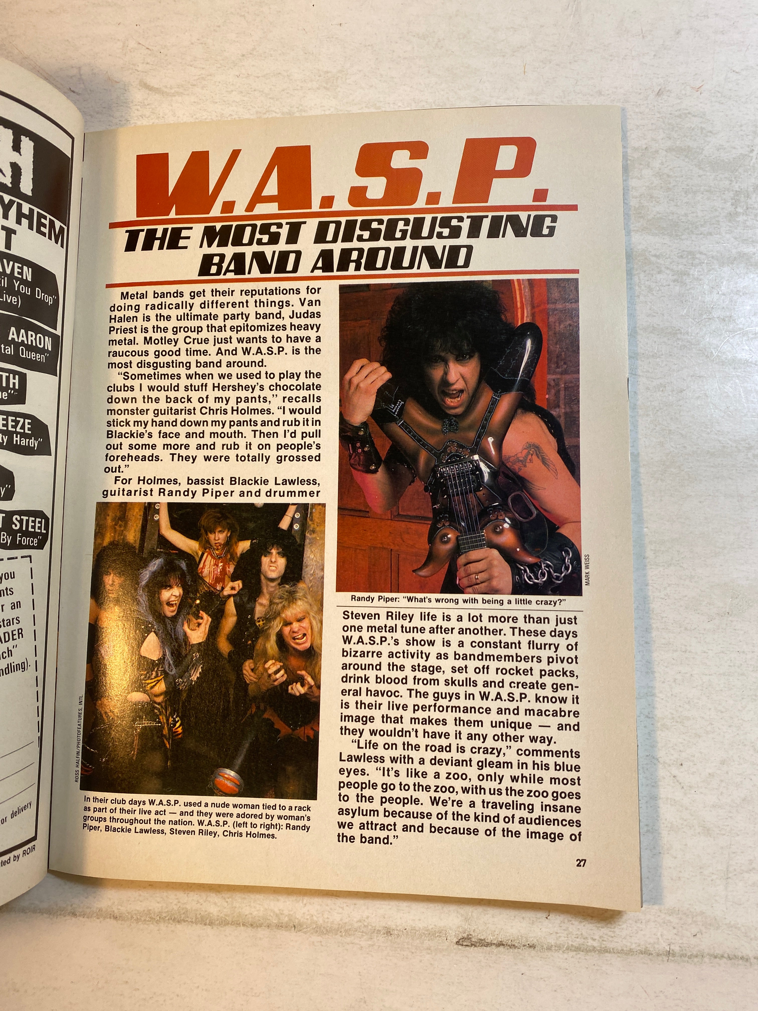 Hit Parader Heavy Metal Hot Shots July 1986 Iron Maiden WASP Kiss