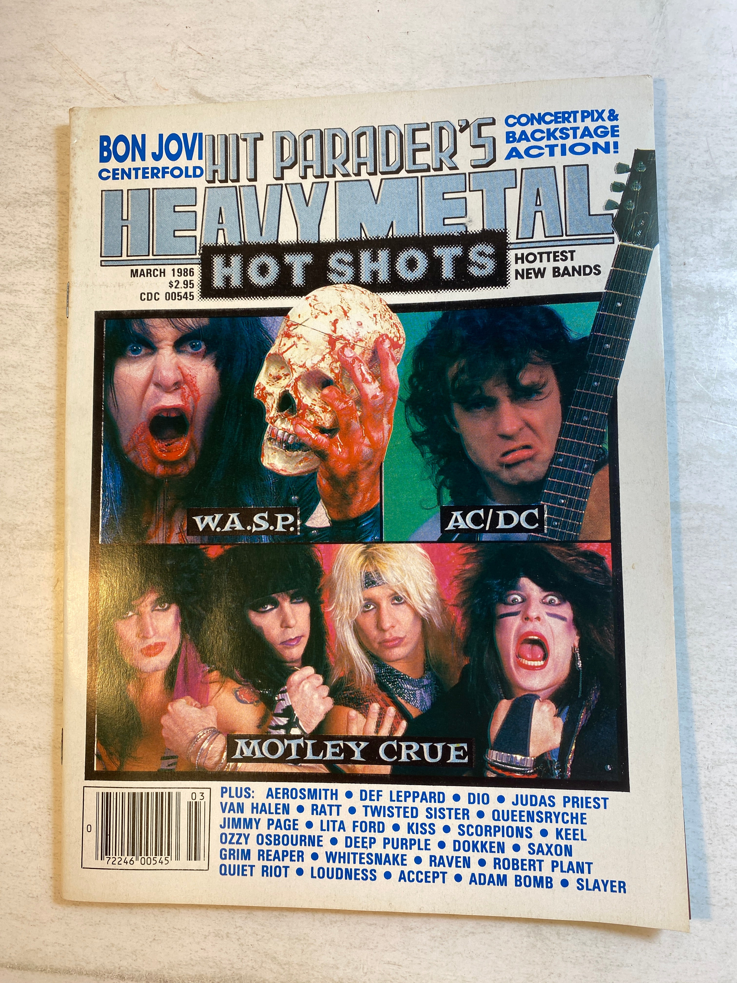 Hit Parader Heavy Metal Hot Shots March 1986 WASP AC/DC Motley Crue