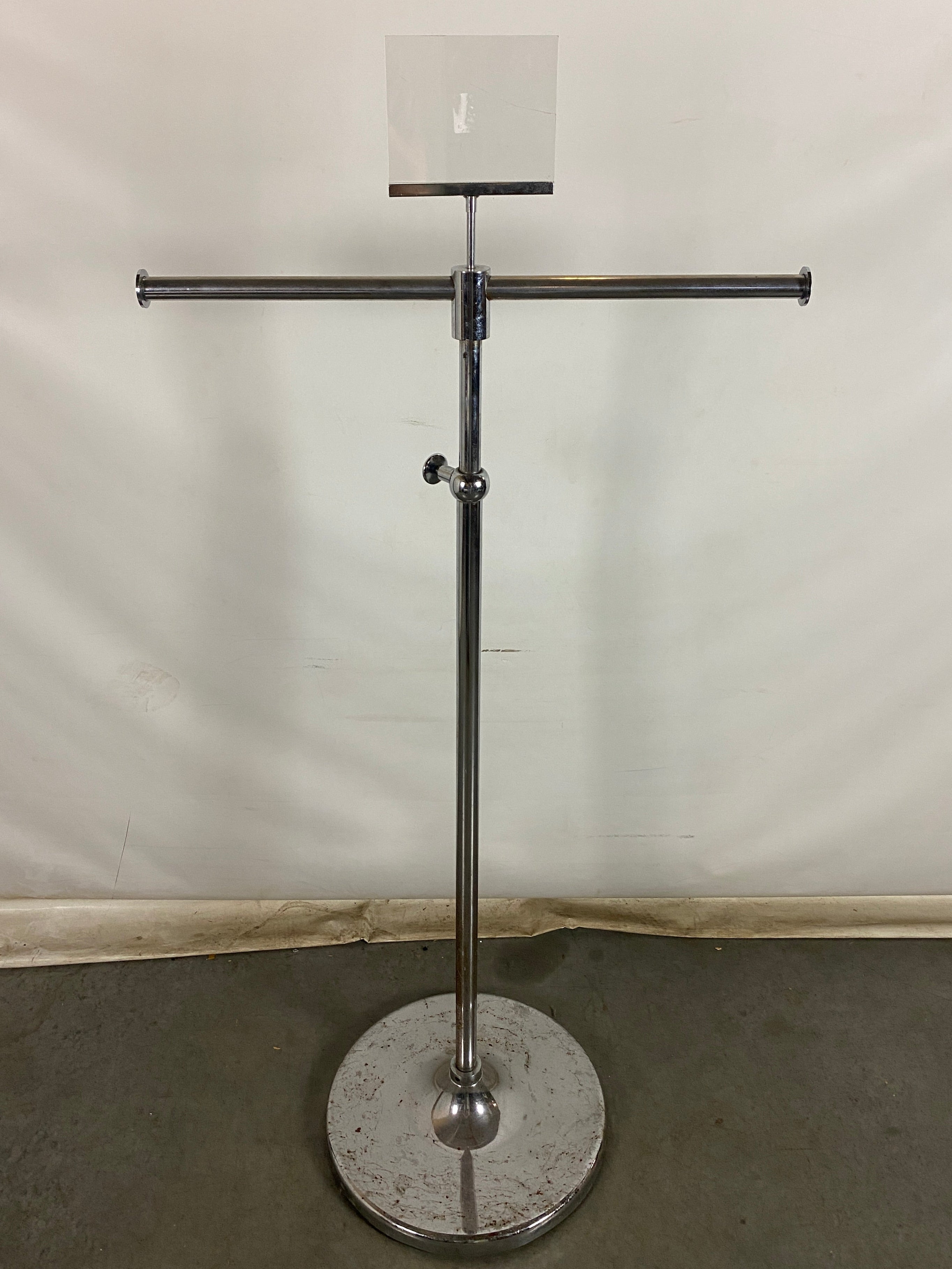 Silver Adjustable Metal Coat Rack