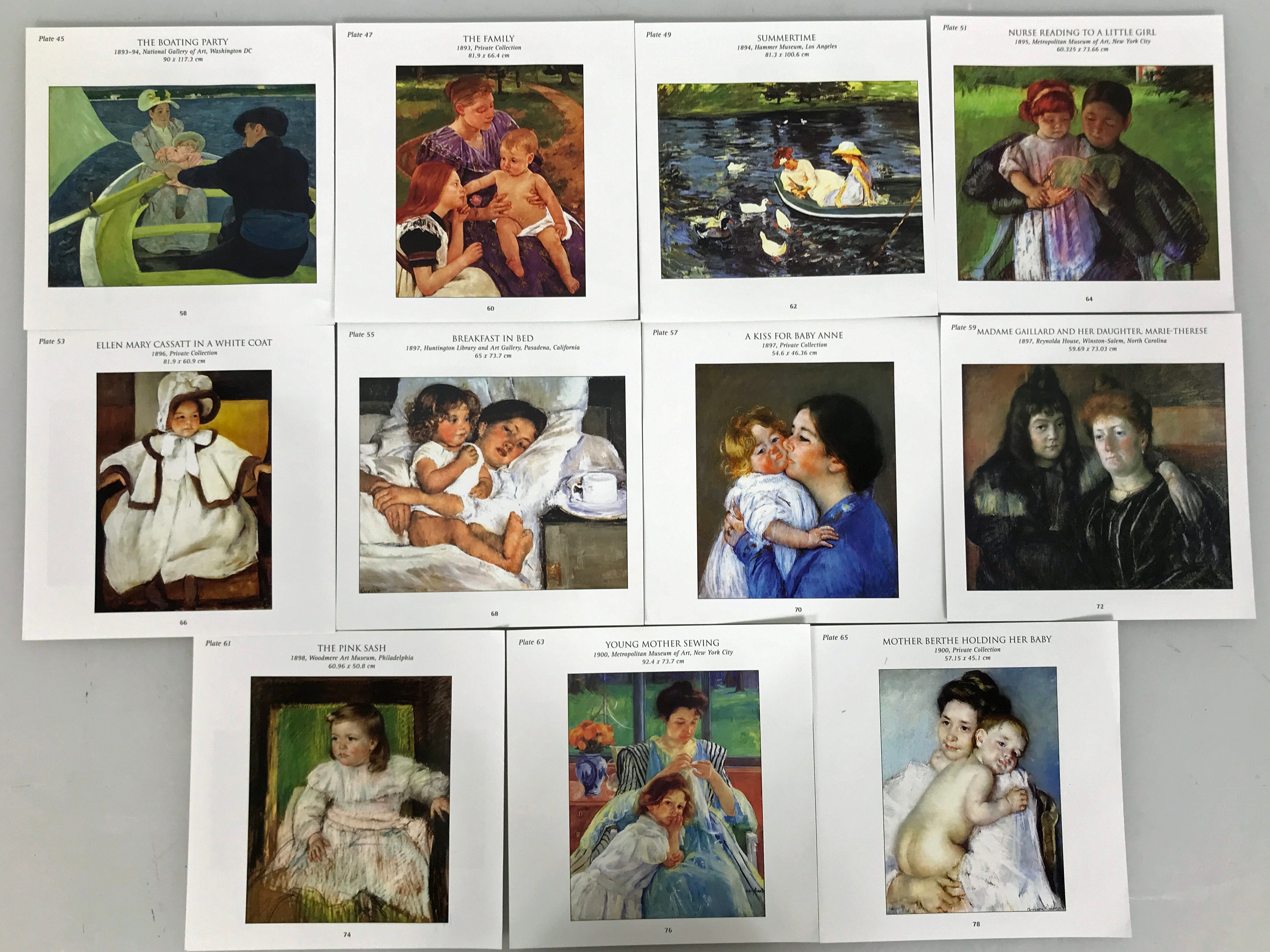 Set of 22 Assorted Mary Cassatt Prints (Plates 44-65)