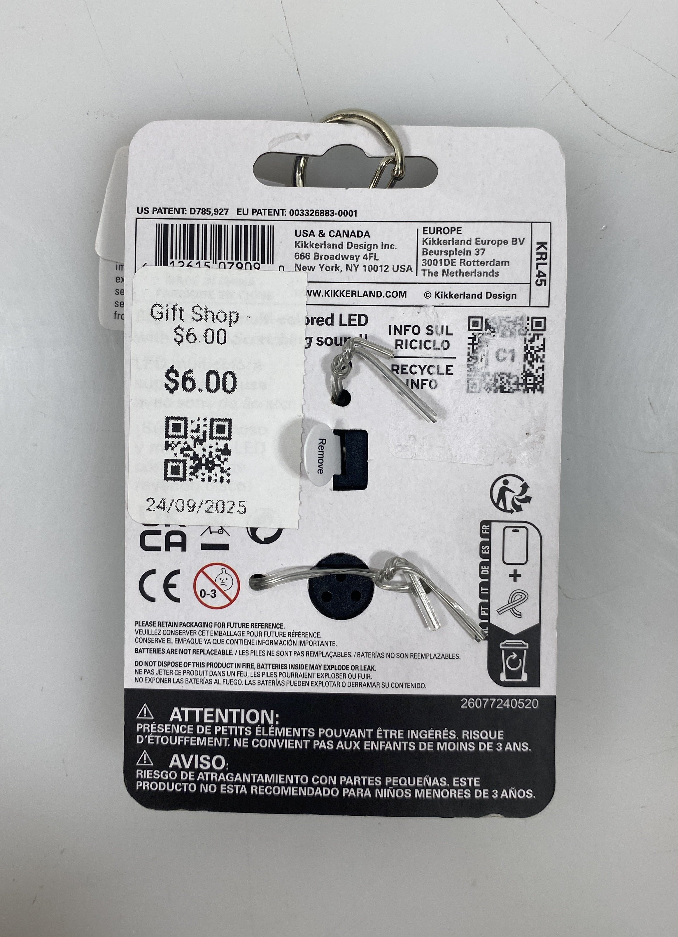 Kikkerland KRL45 Turntable Light-Up LED Keychain