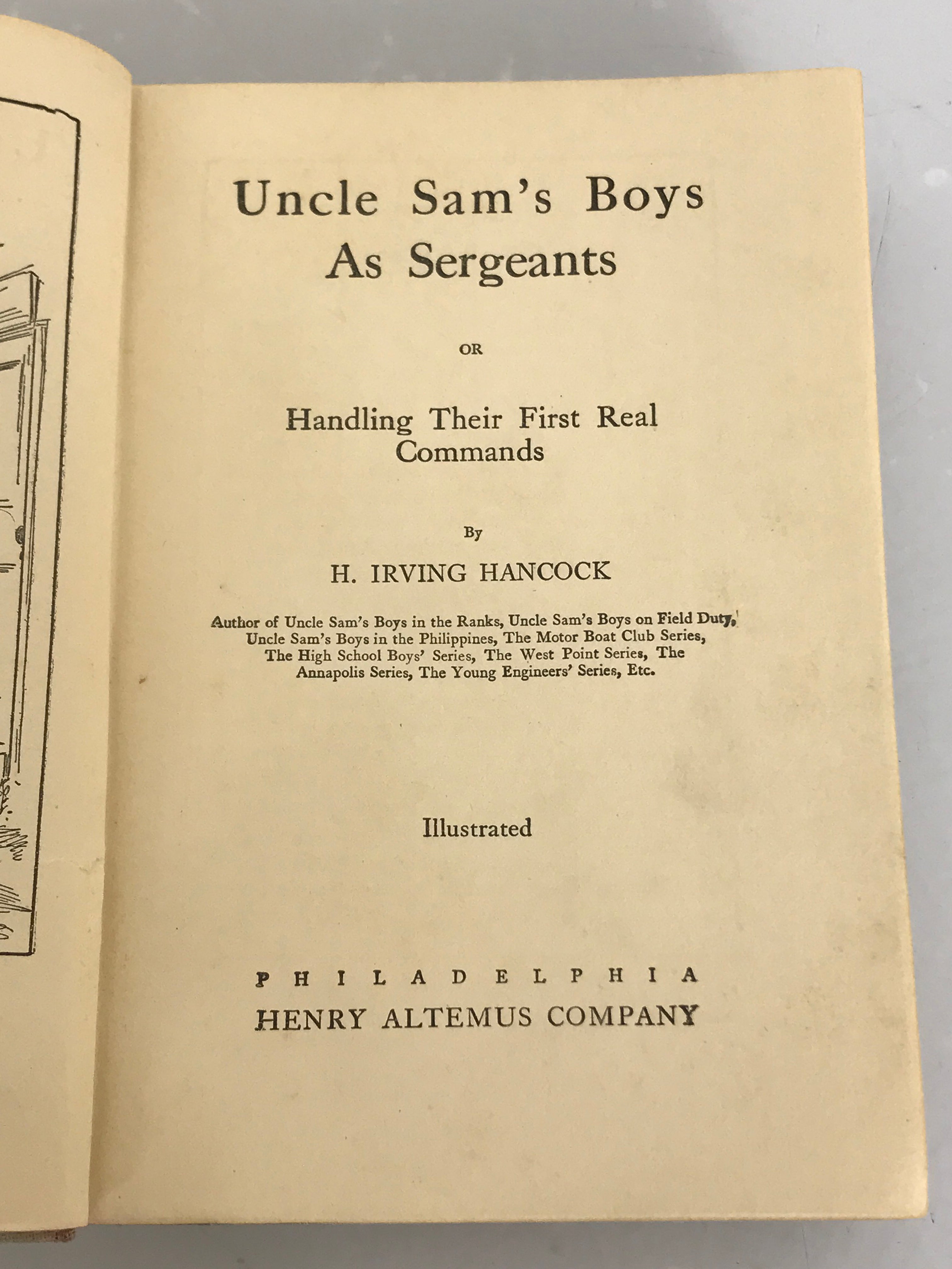 Lot of 3 Antique Adventure Books: Uncle Sam's Boys as Sergeants, The Submarine Boys and the Smugglers, Adventures in the Tropics HC