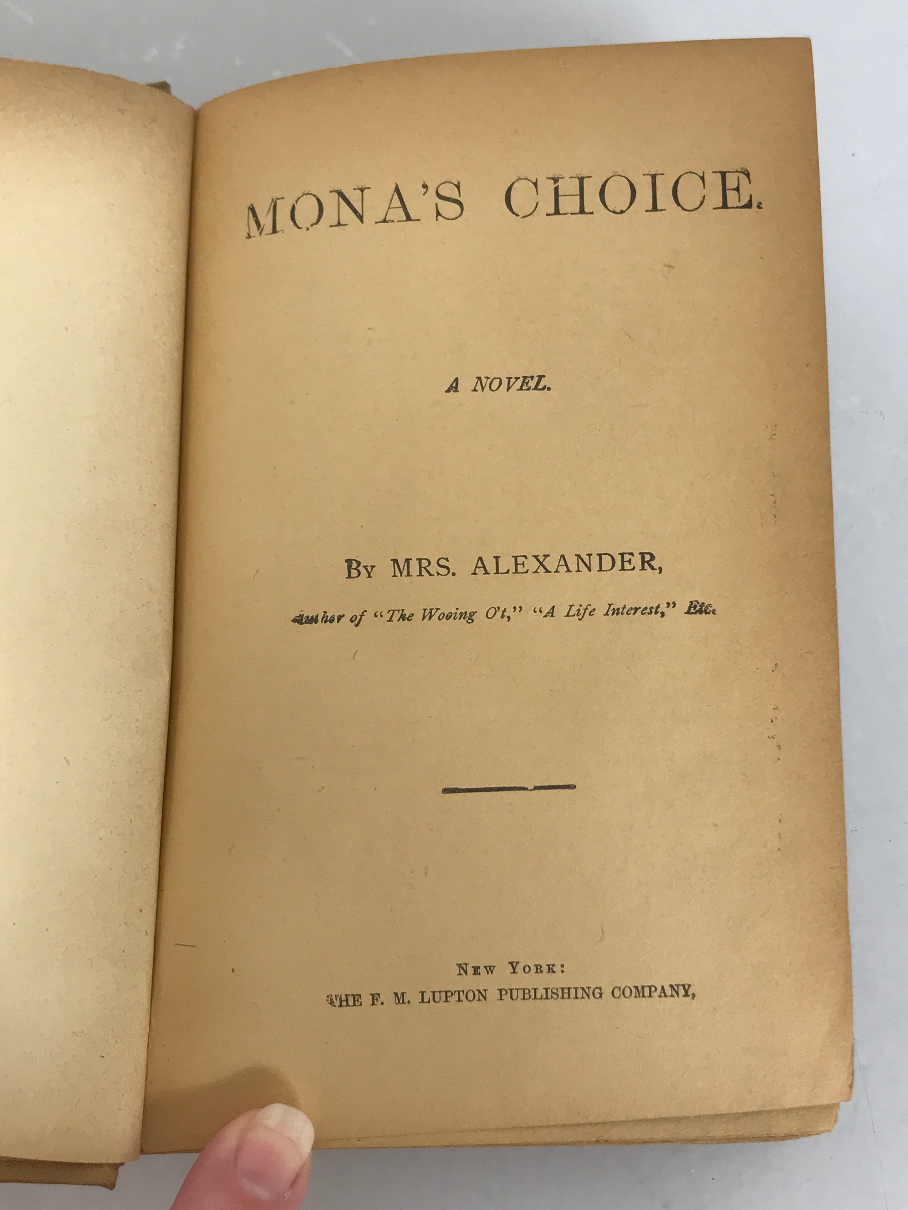 Lot of 3 Antique Romance Novels: Life's Shop Window, Mona's Choice, Strange Fruit HC