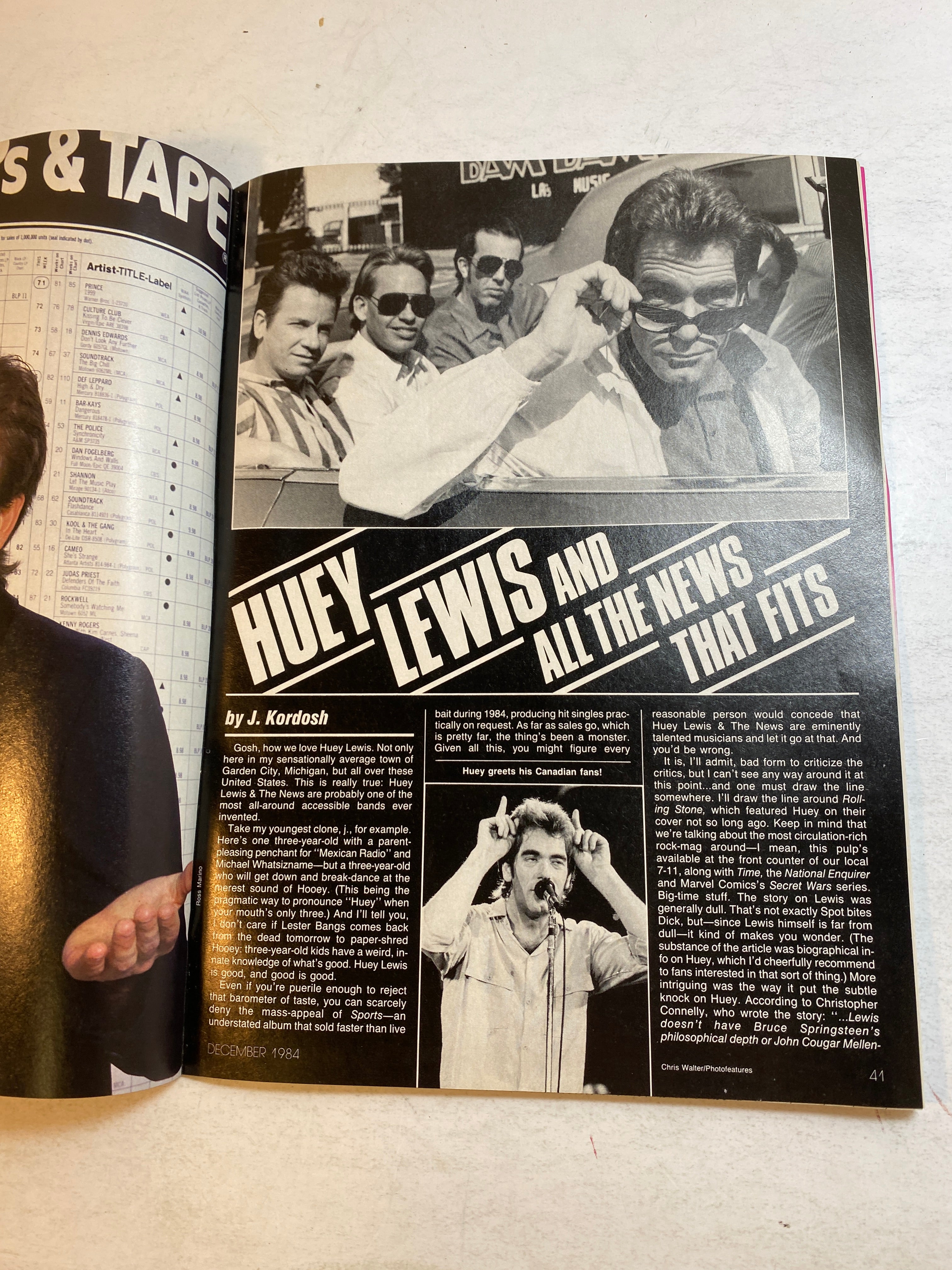 Creem Magazine December 1984 Billy Squier