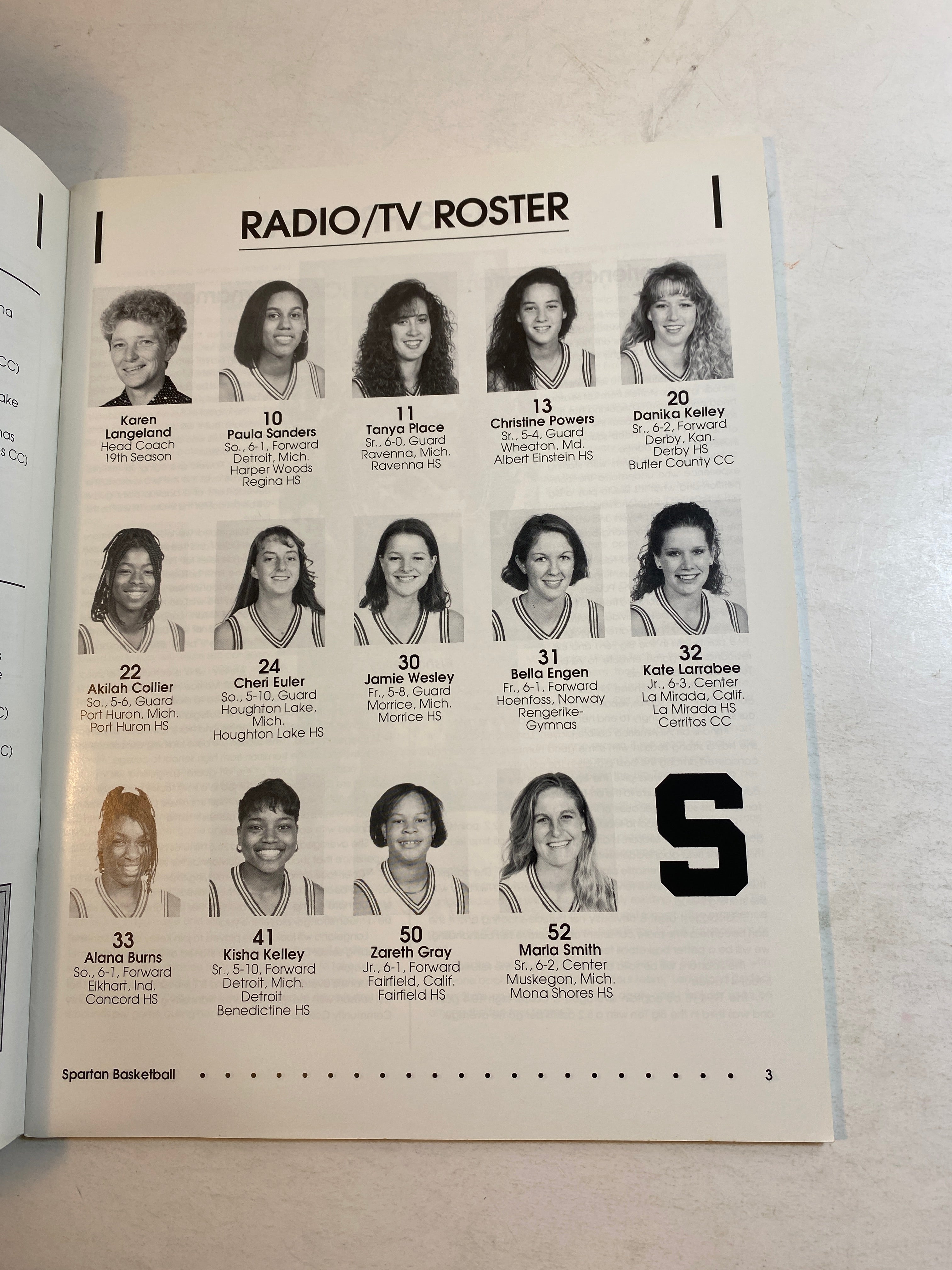1994-1995 MSU Michigan State Women's Basketball Media Guide
