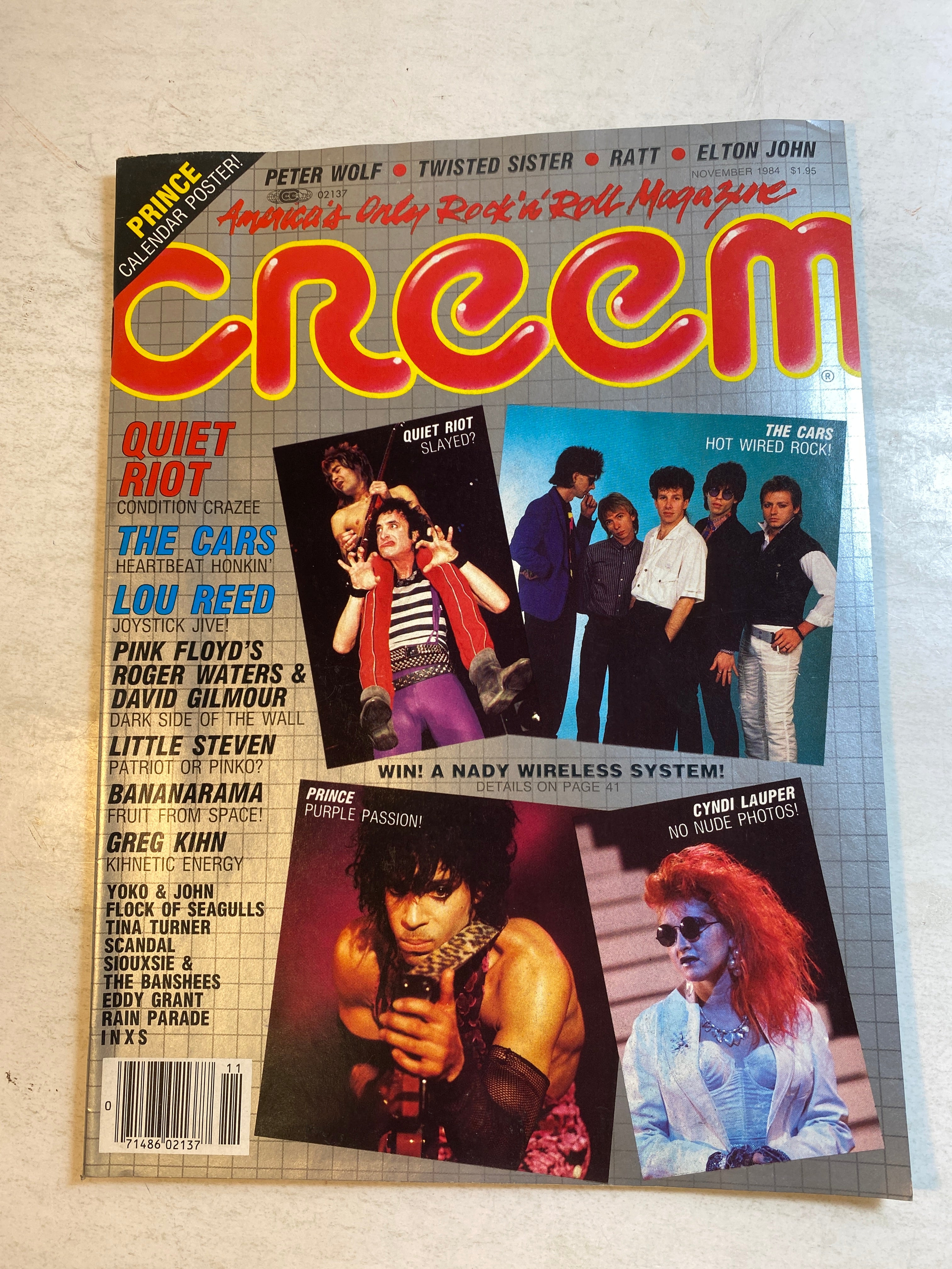 Creem Magazine November 1984 Quiet Riot Cars Prince Cyndi Lauper