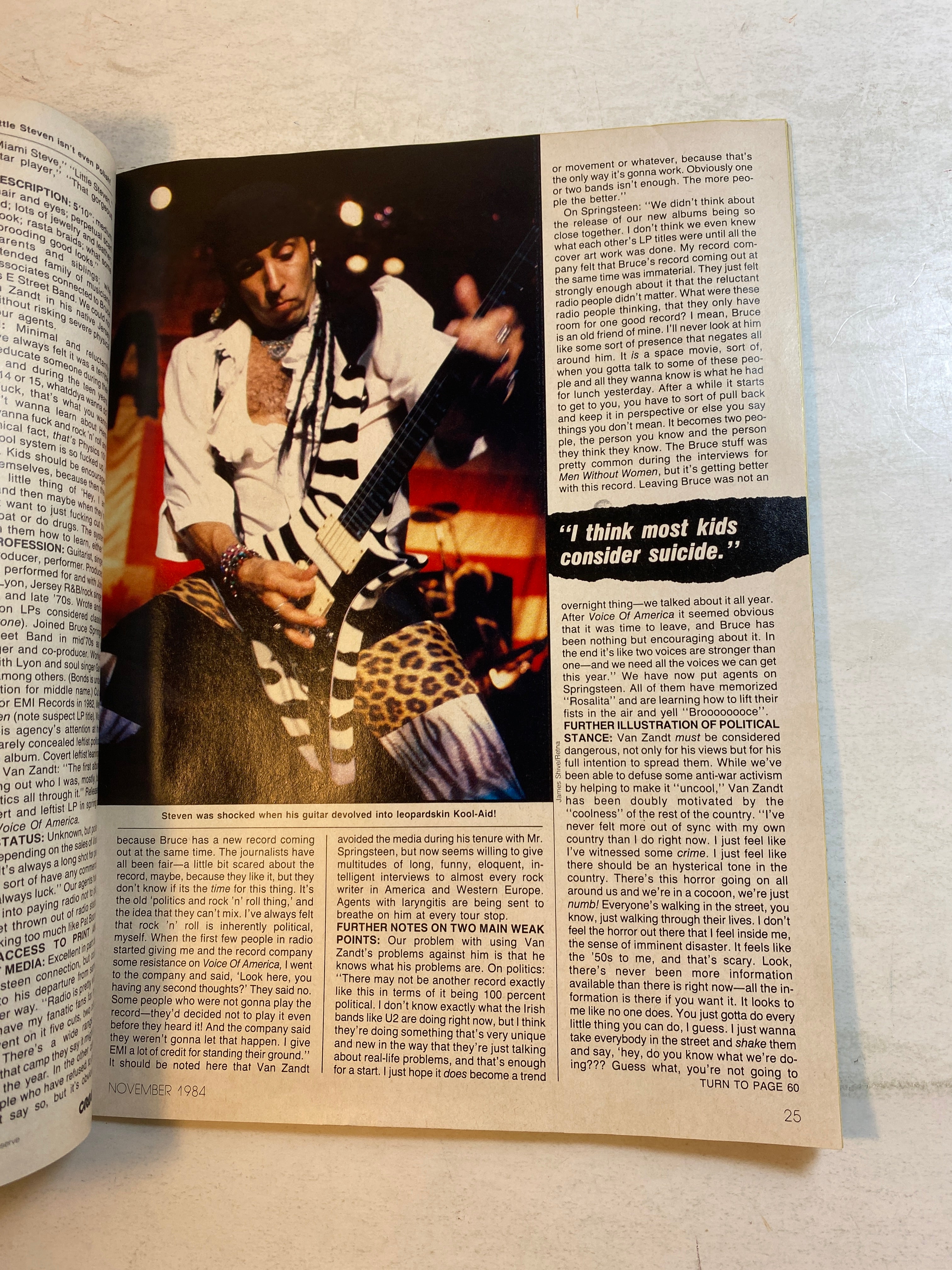 Creem Magazine November 1984 Quiet Riot Cars Prince Cyndi Lauper