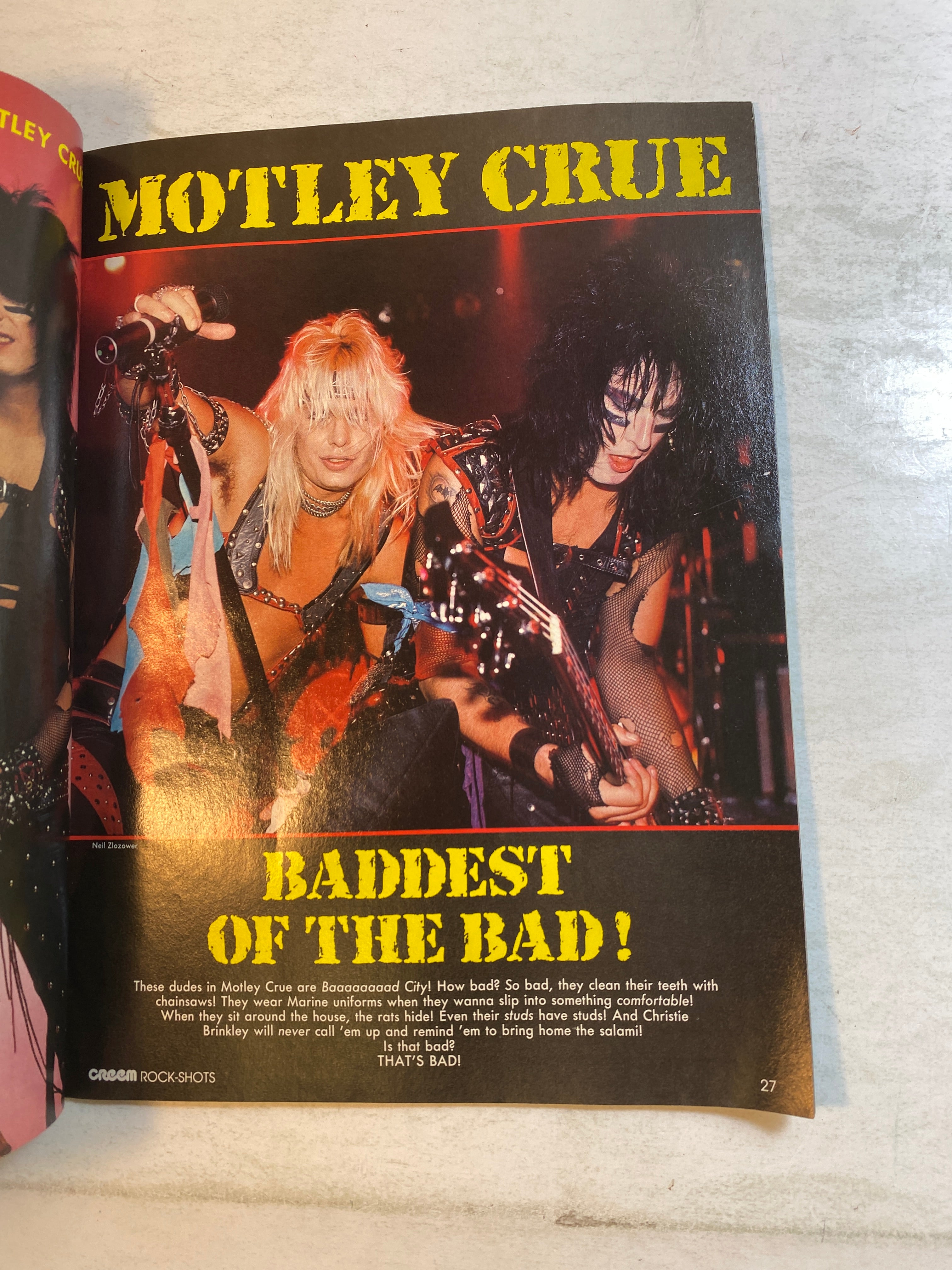 Creem Rock Shots July 1984 David Lee Roth Motley Crue
