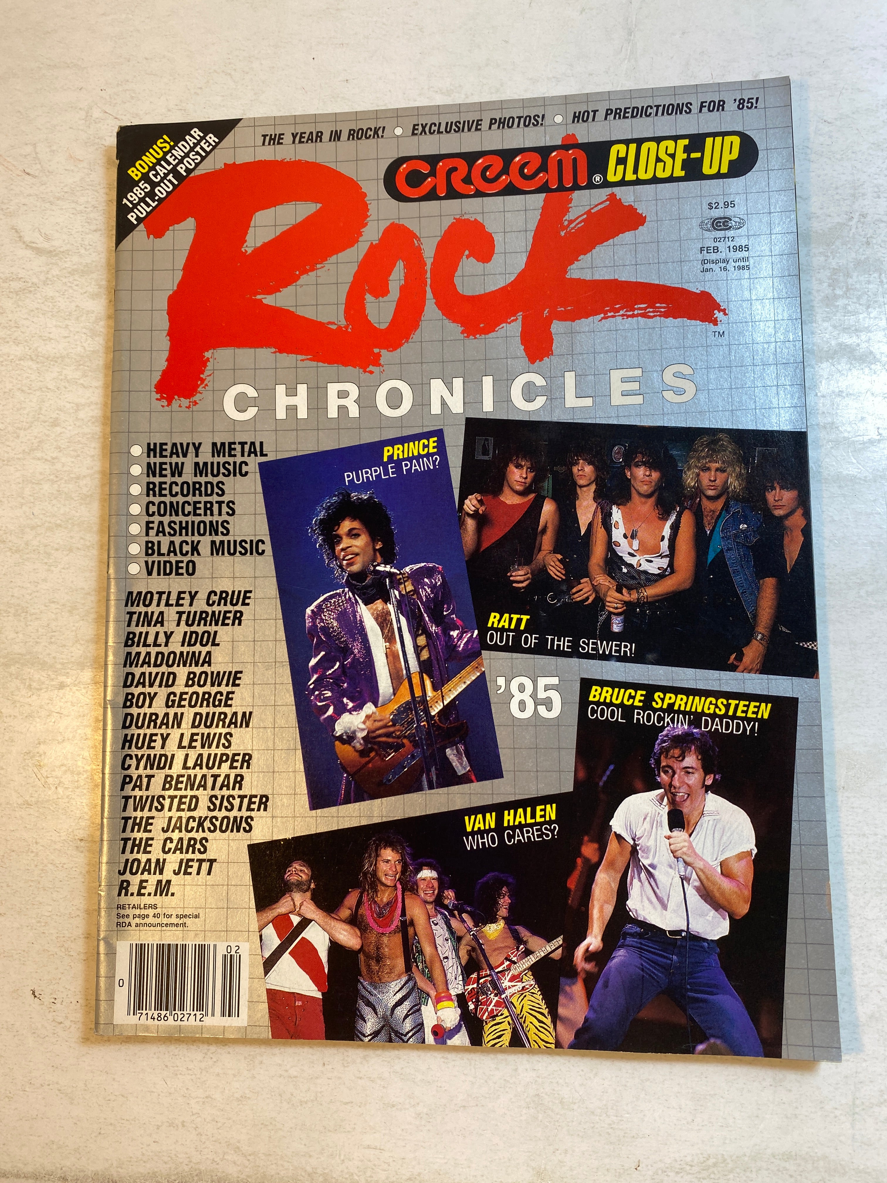 Creem Close Up February 1985 Prince Ratt Springsteen Van Halen