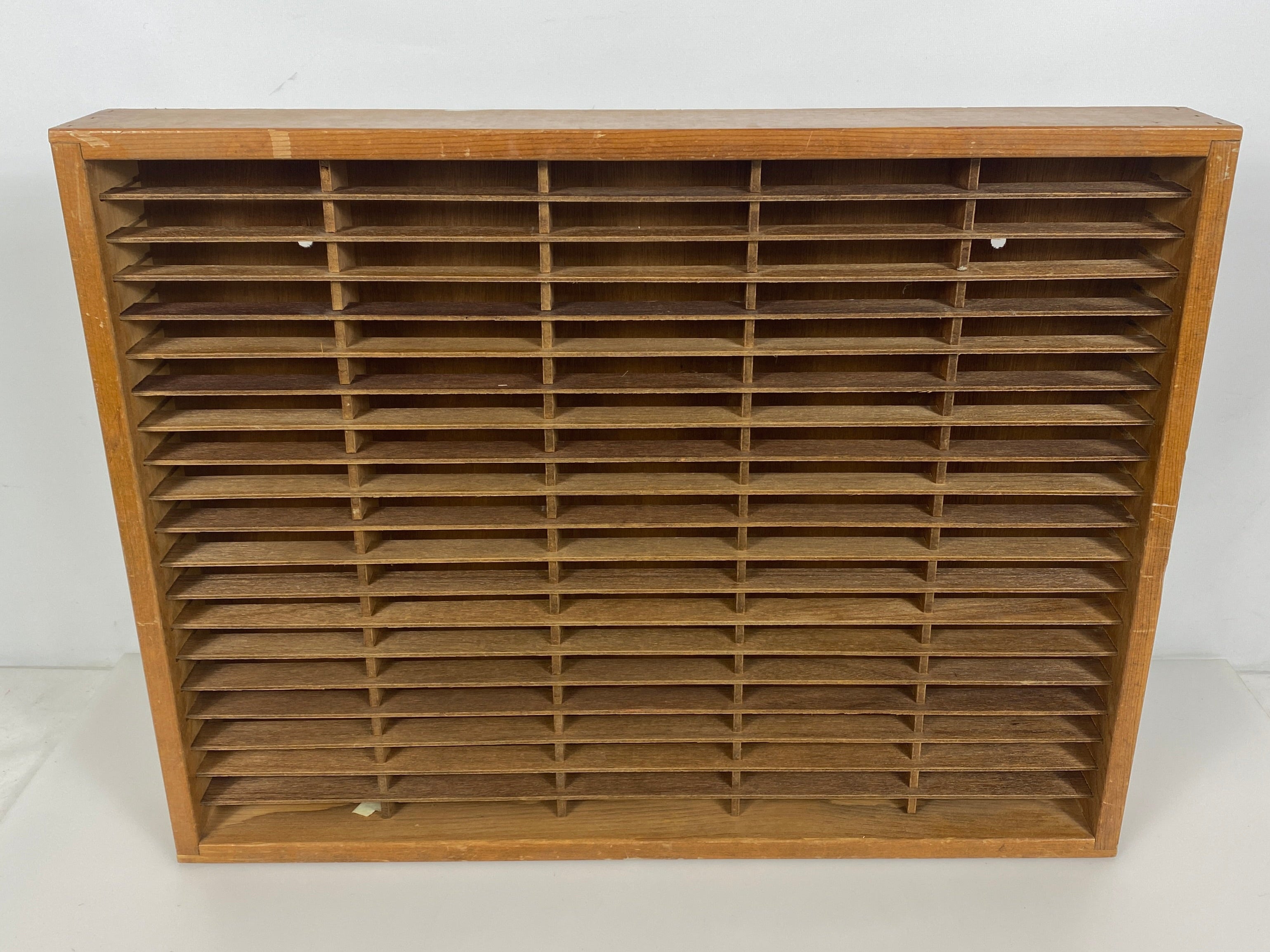 Vintage Wood Napa Valley Box Co 100 Cassette Tape Wall Rack