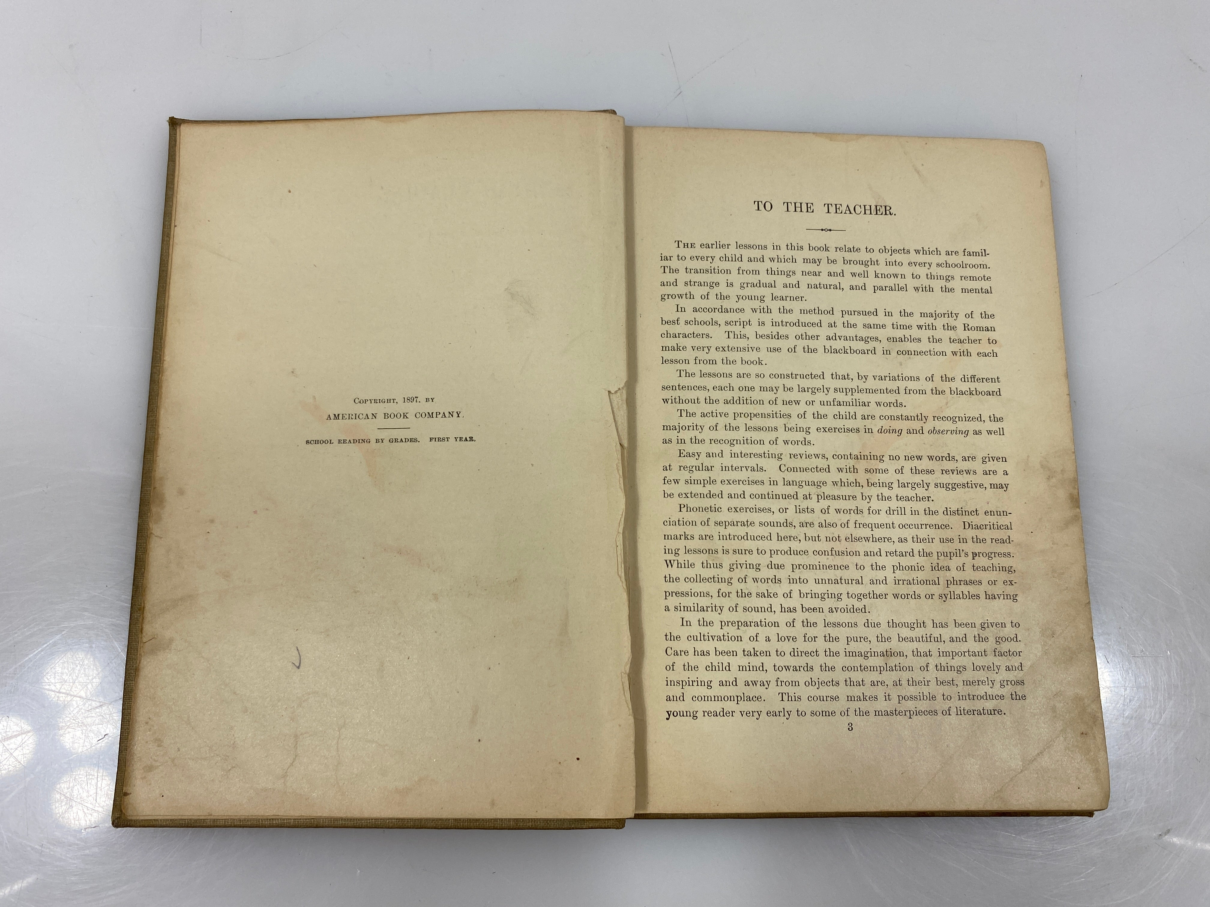 School Reading by Grades 1st Year by Baldwin 1897 HC