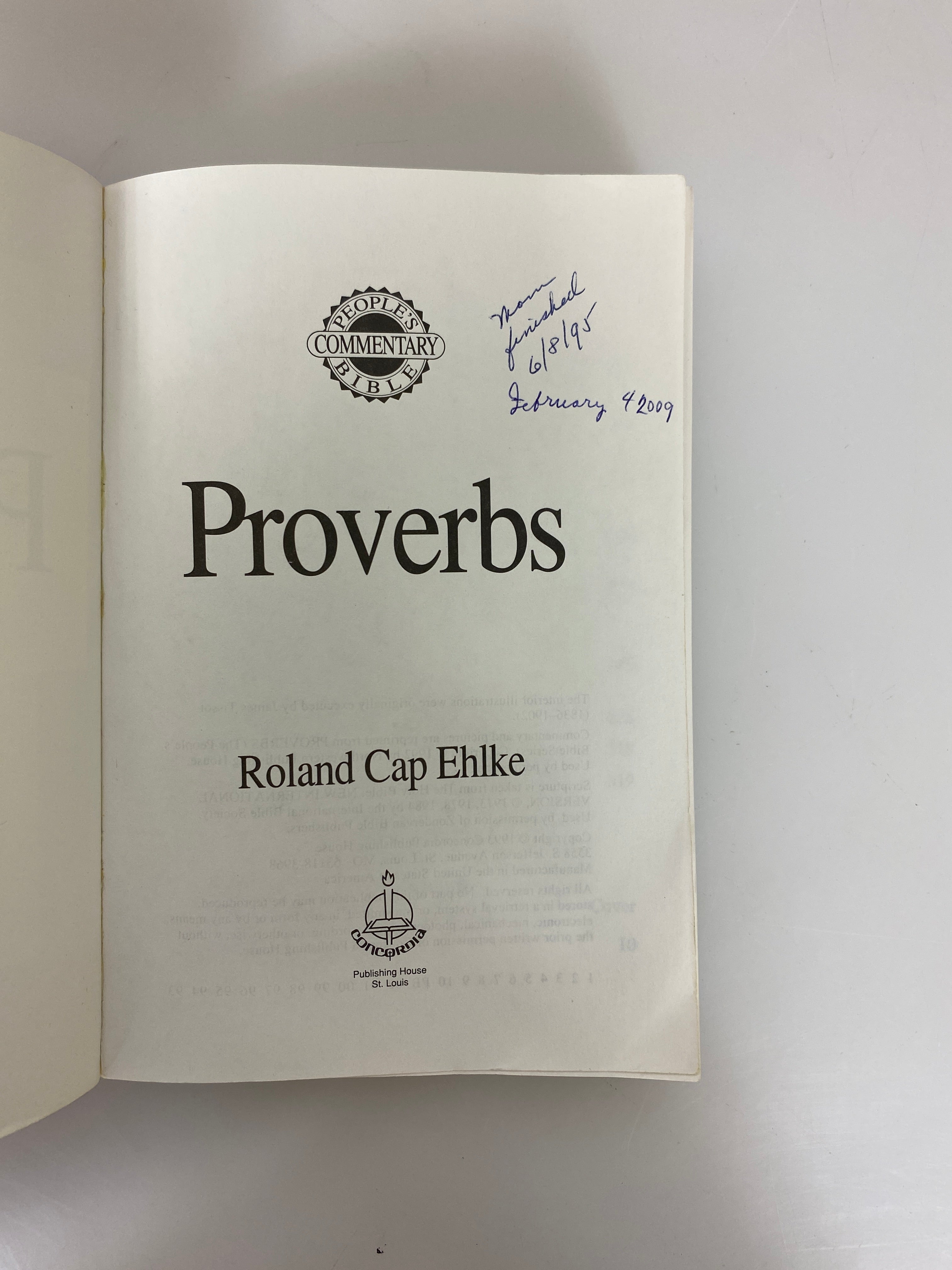 Set of 39 People's Commentary Bible 1990's Concordia House SC
