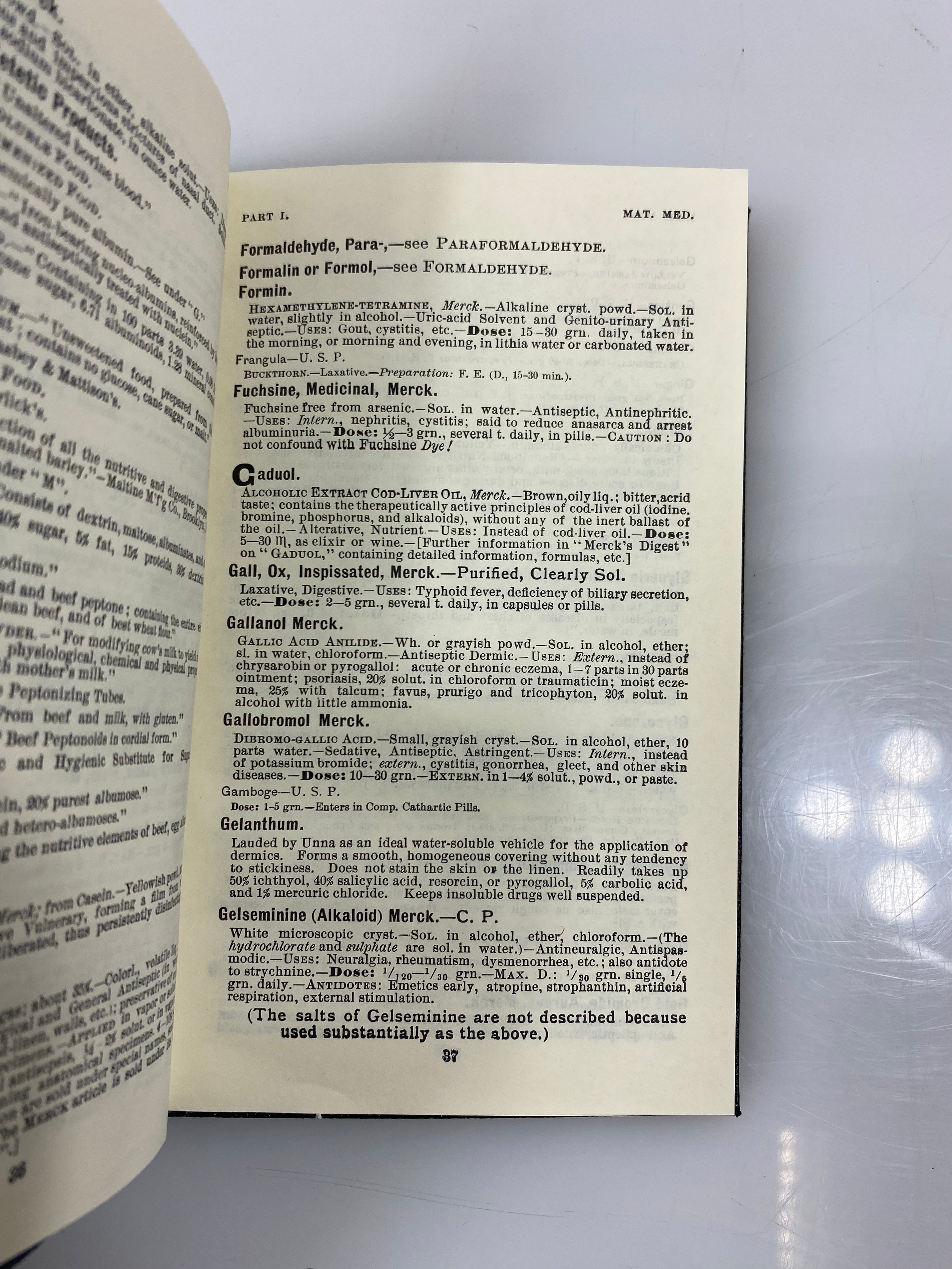 Mereck's 1899 Manual of Materia Medica SC 1999