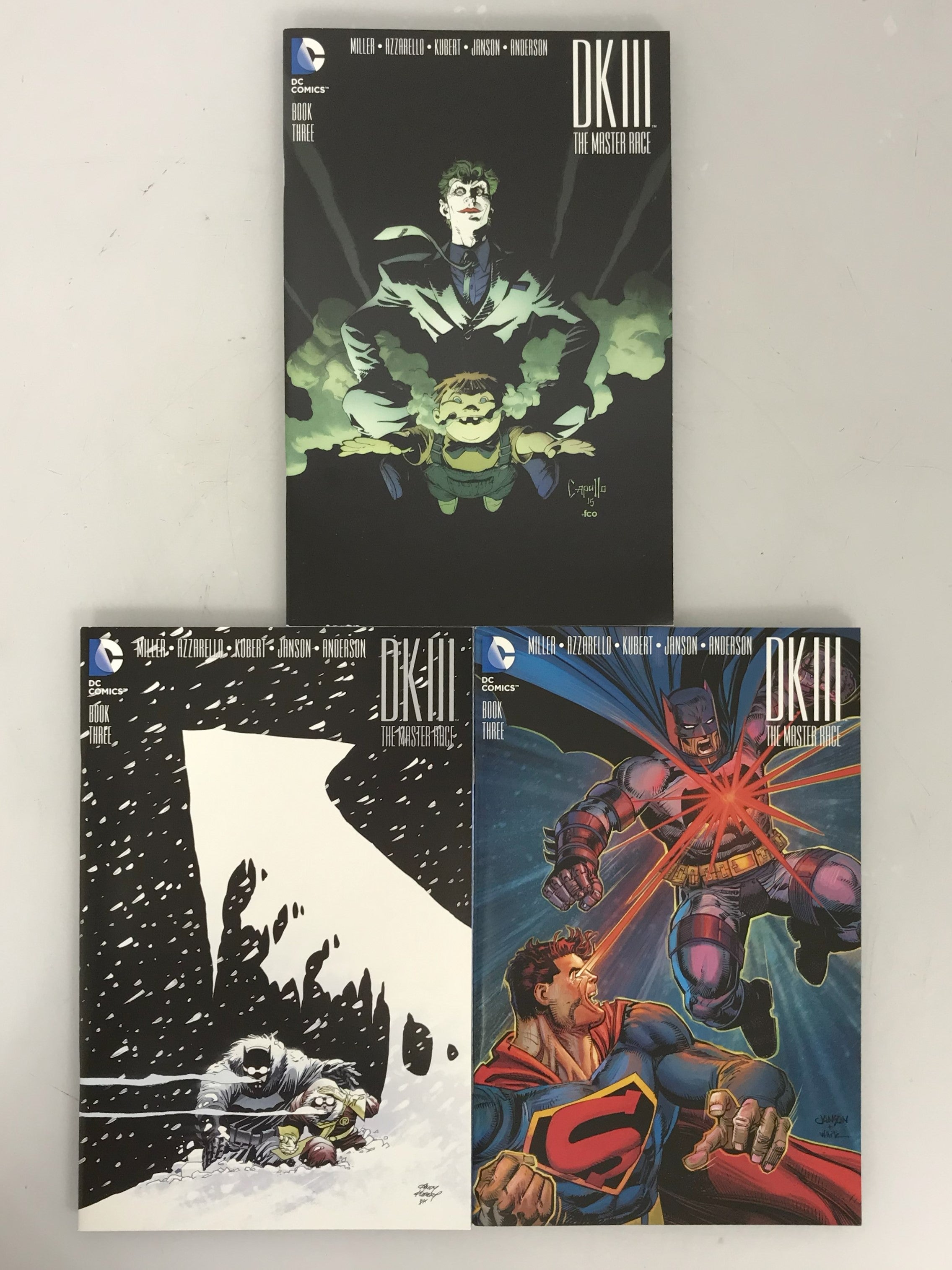 Lot of 3 Dark Knight III: The Master Race 3 2016 Variant Covers