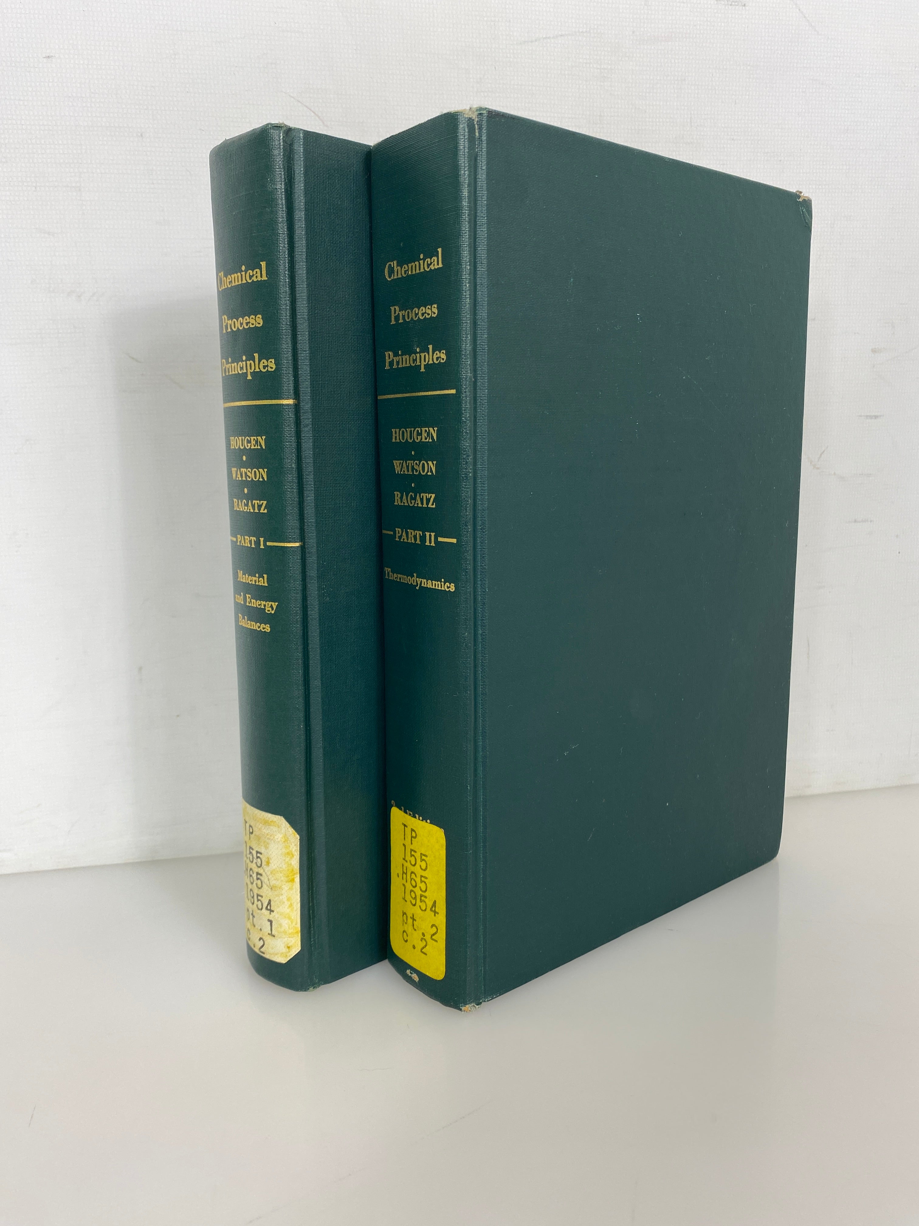 2 Vol Set: Chemical Process Principles 1964 Seventh Printing Vintage HC