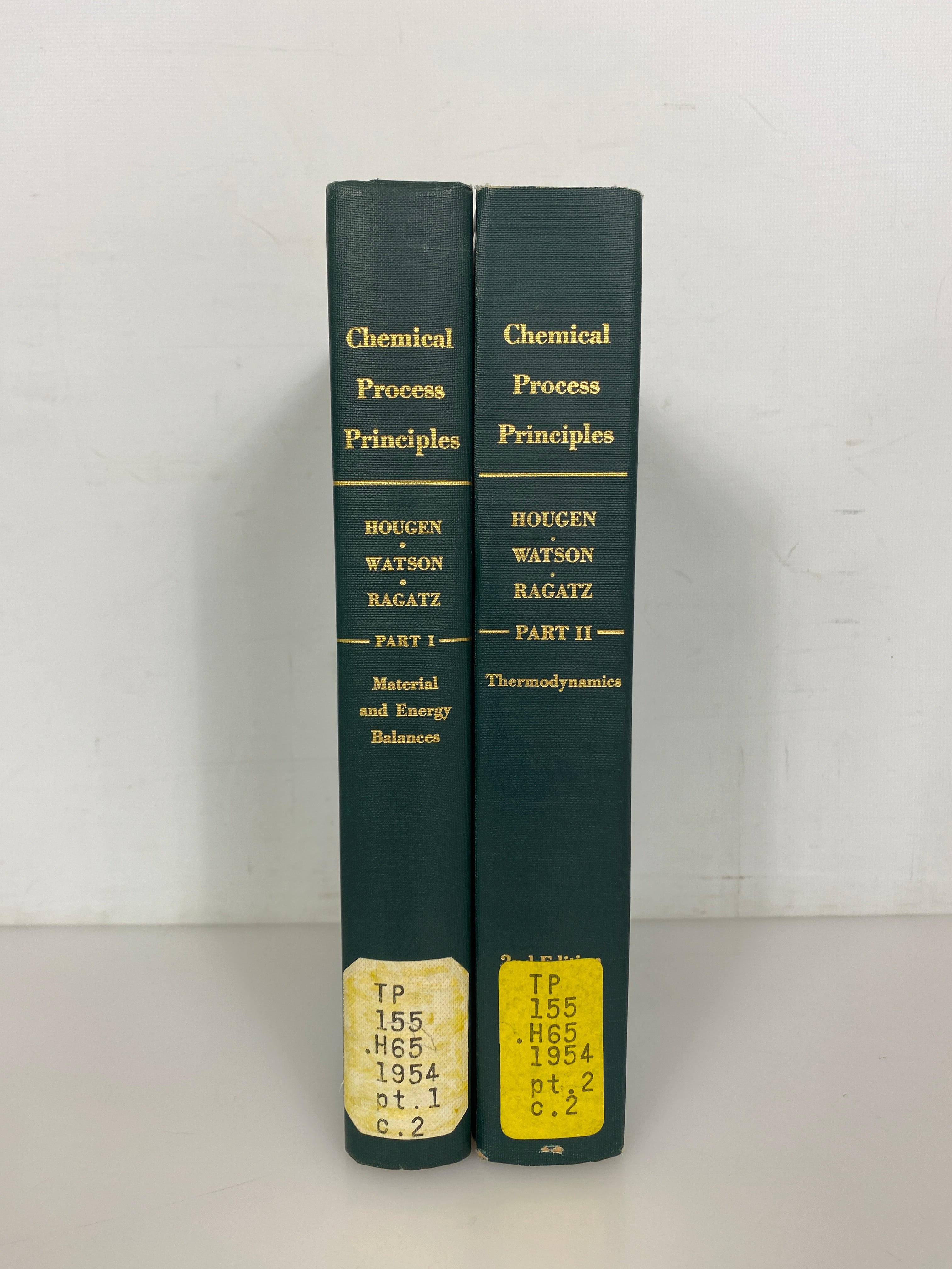 2 Vol Set: Chemical Process Principles 1964 Seventh Printing Vintage HC