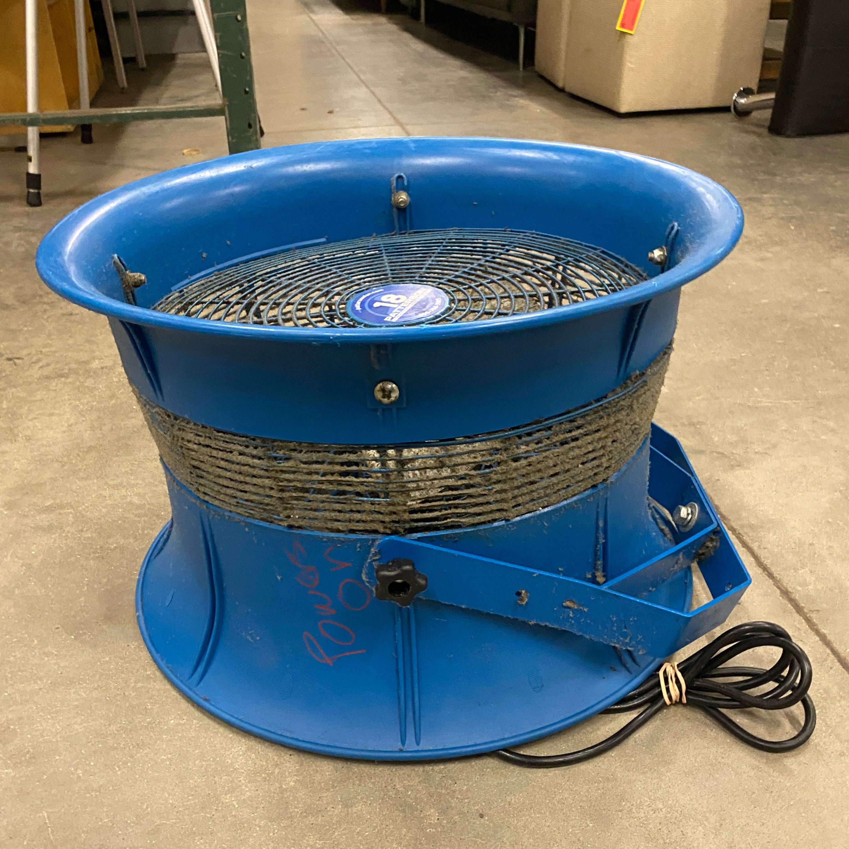 Patterson 18 Industrial Fan Blue in Color