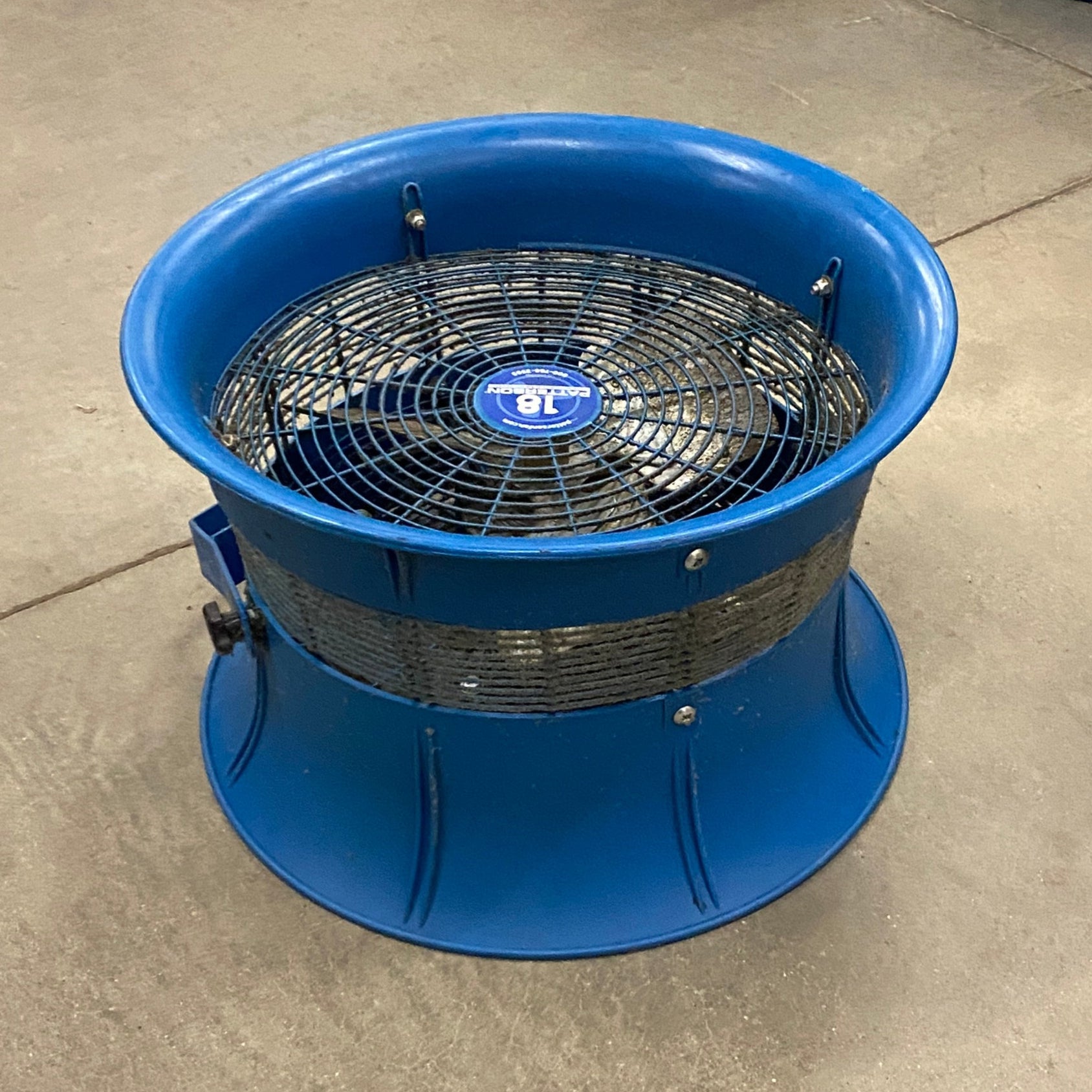 Patterson 18 Industrial Fan Blue in Color