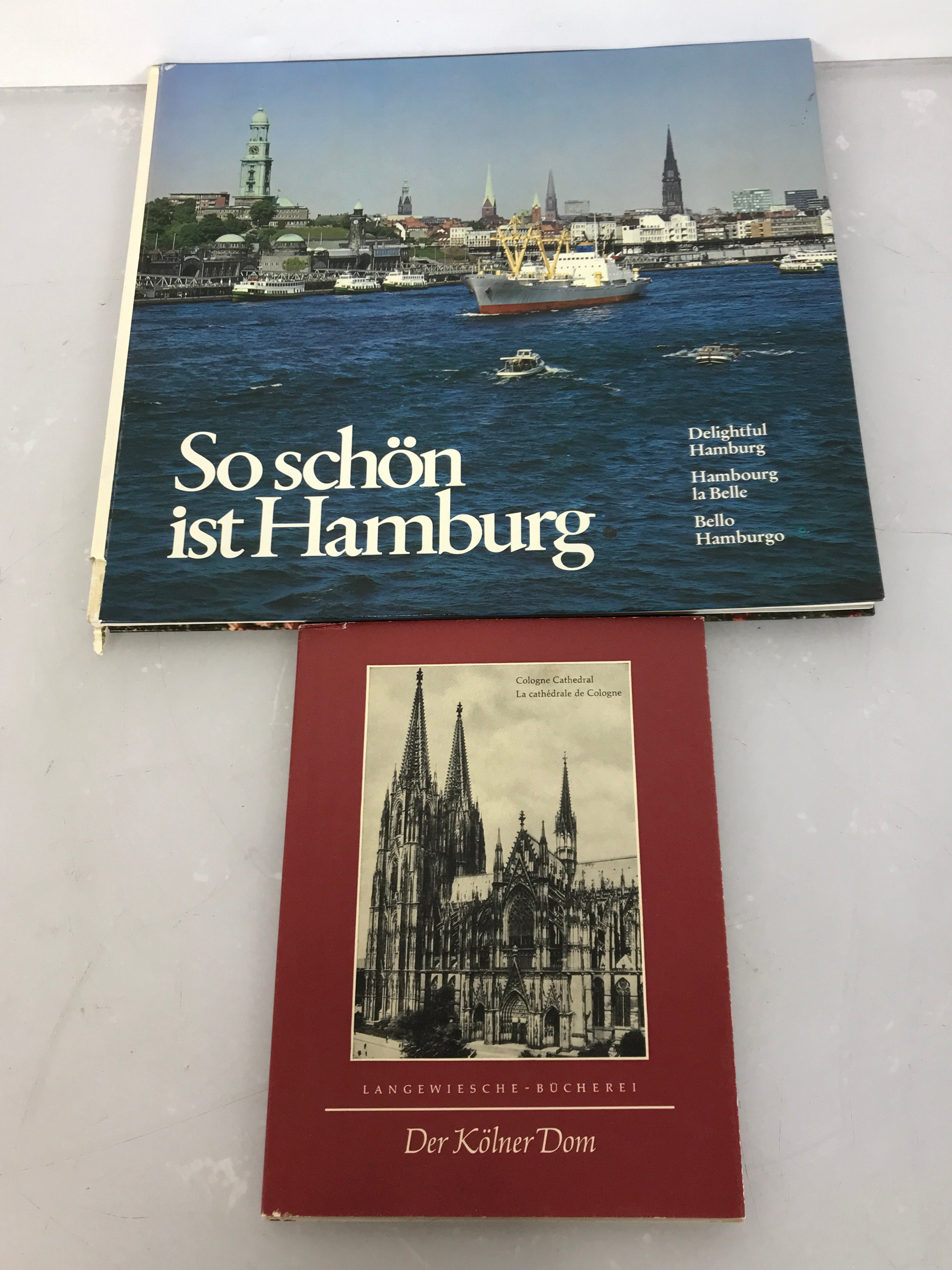 Lot of 2 German Tourism Books: So Schon is Hamburg (Delightful Hamburg) and Der Kolner Dom (The Cologne Cathedral) 1966-1976 HC SC DJ