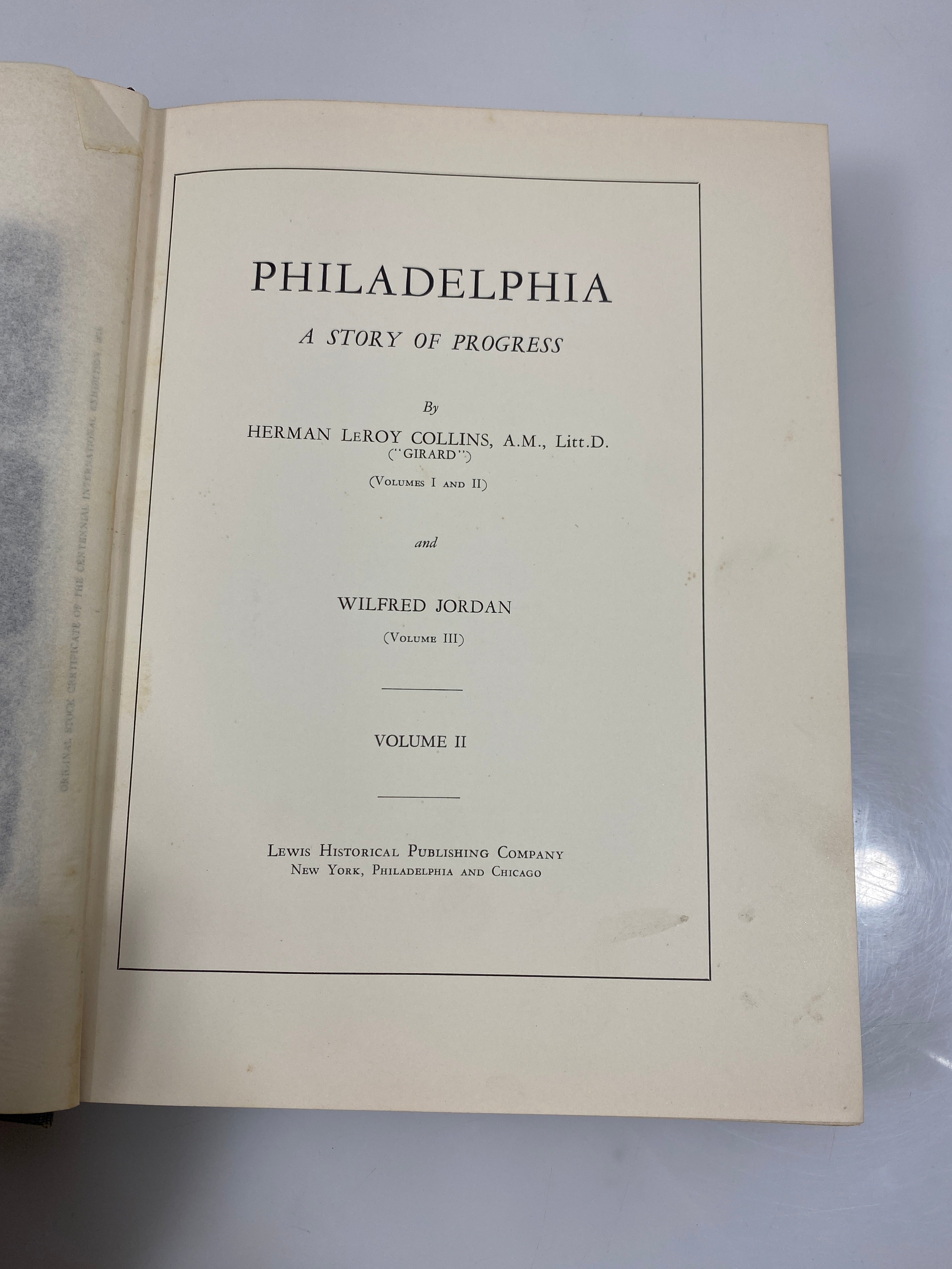Set of 3 Philadelphia Story of Progress 1-3 1941 HC