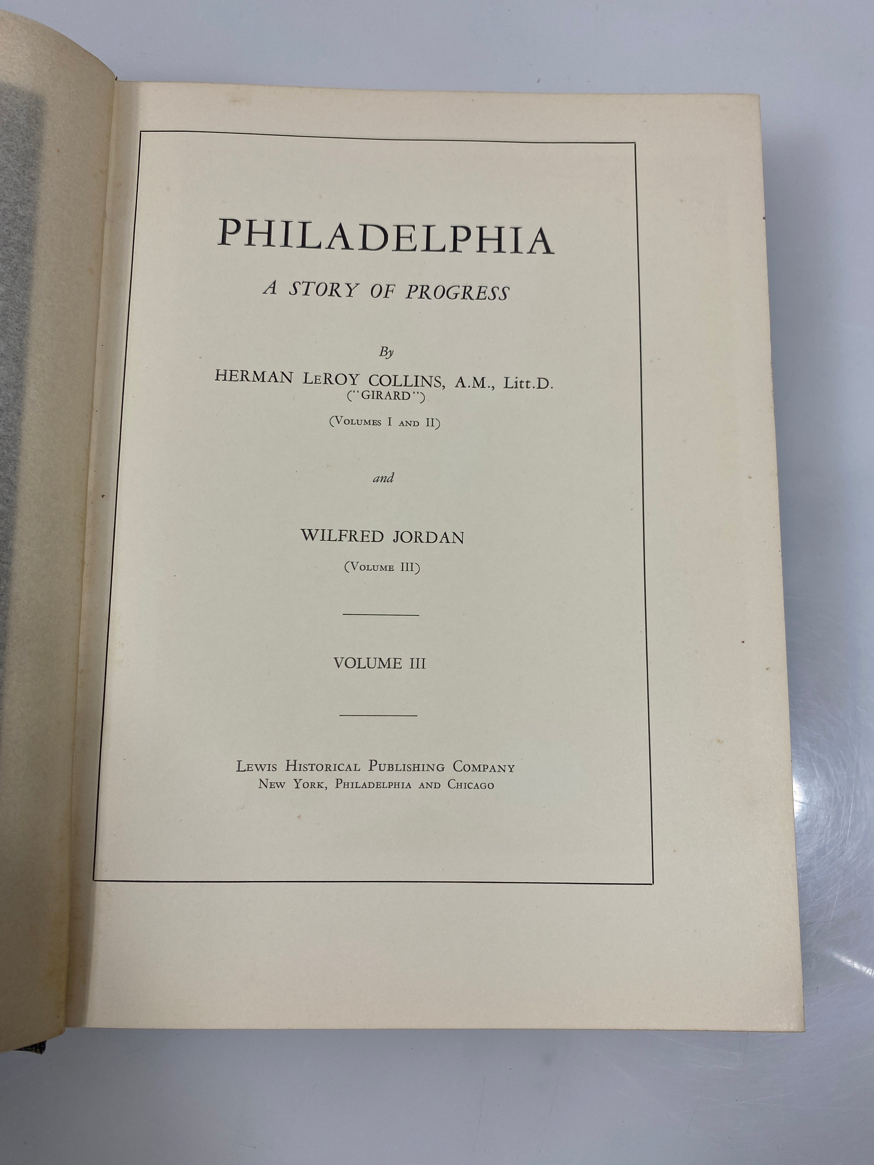 Set of 3 Philadelphia Story of Progress 1-3 1941 HC
