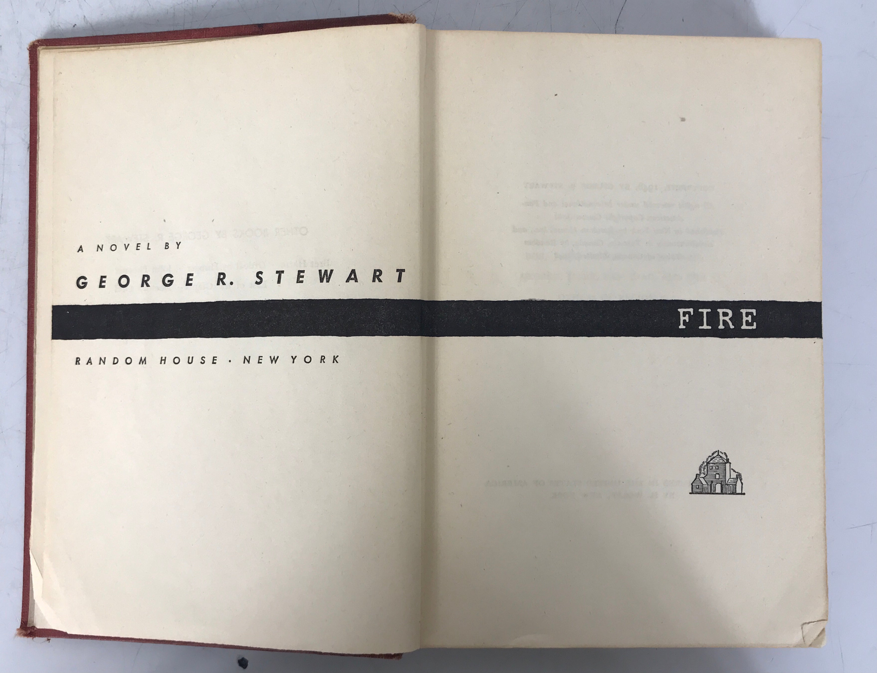 Lot of 2 Vintage George R. Stewart Novels: Fire (1948) and Storm (1947) HC