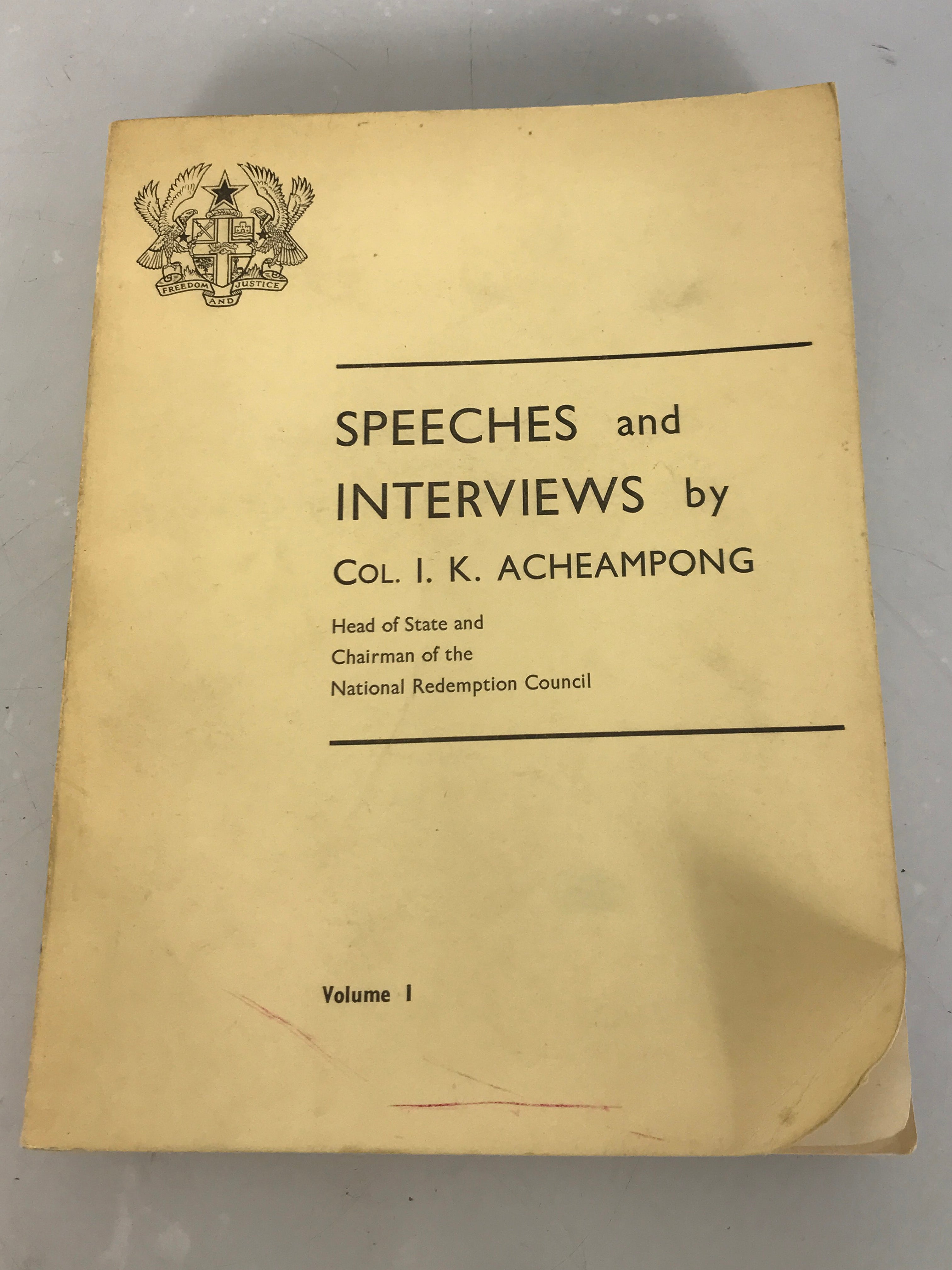 Rare Speeches and Interviews by Col. I.K. Acheampong (Ghana) Volume I c 1980s SC