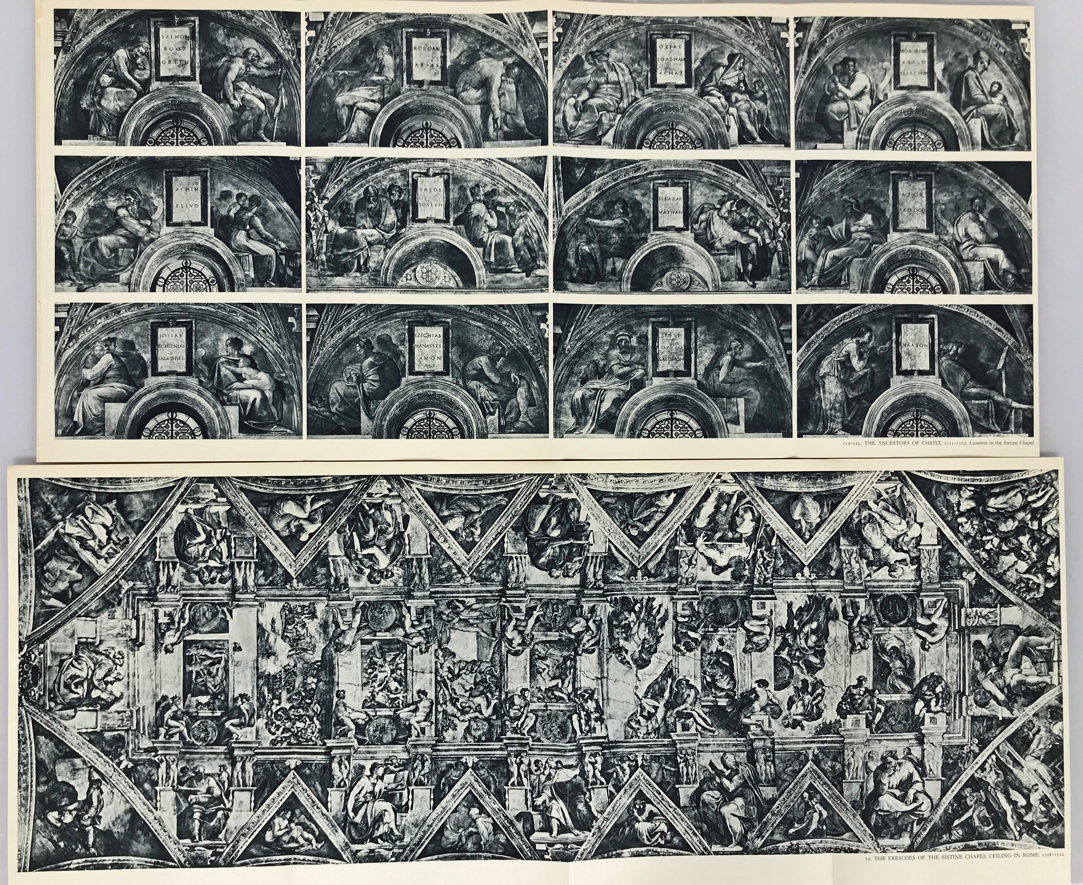 Set of Large Folded Prints of The Sistine Chapel by Michelangelo