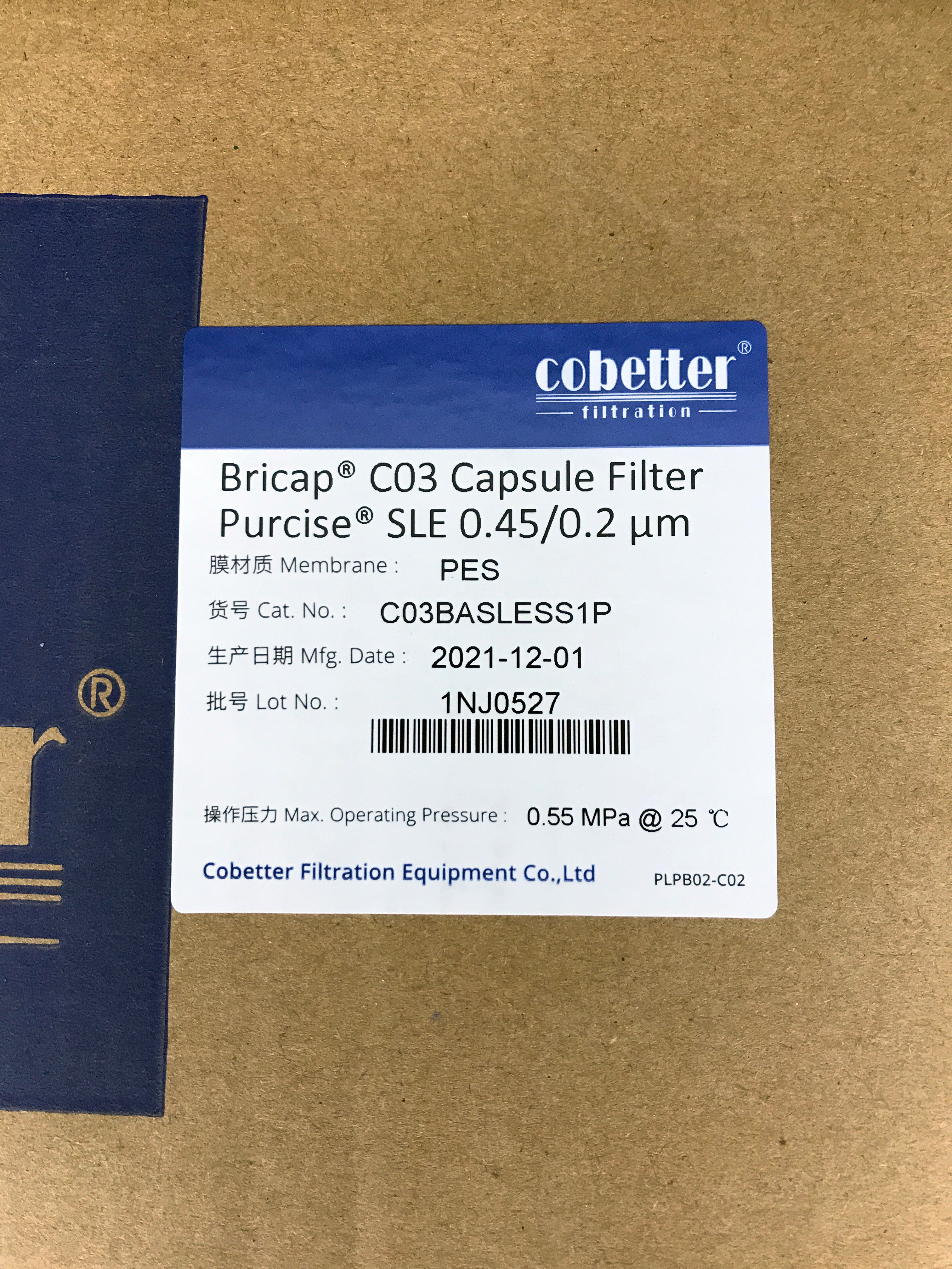 Cobetter Bricap C03 Capsule Filter Purcise SLE 0.45 / 0.2 um