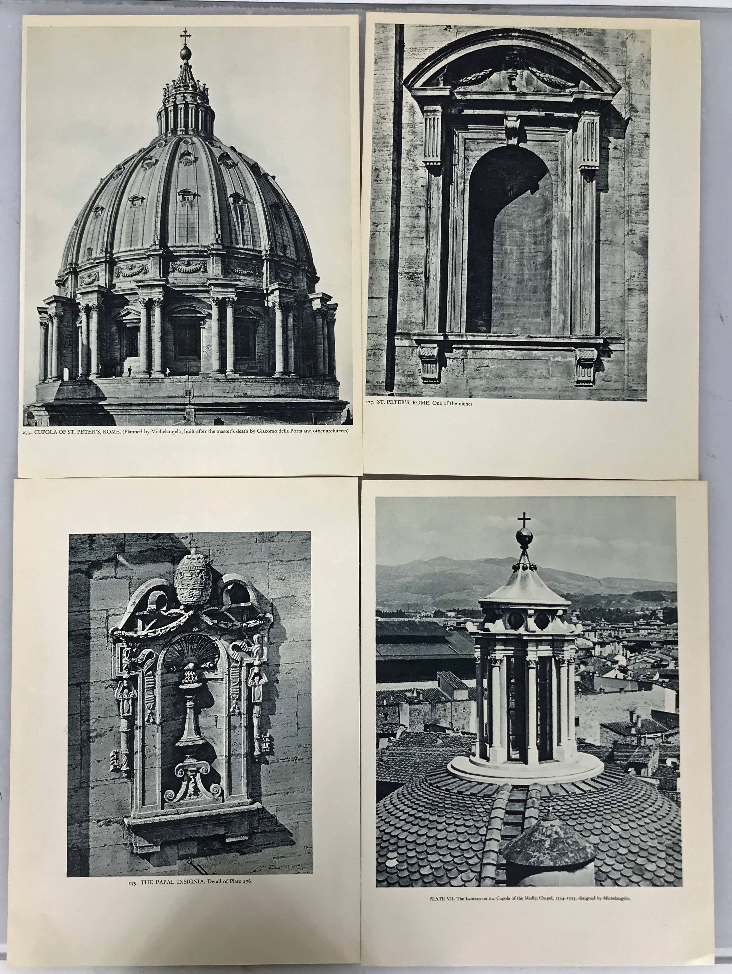 Assorted Black and White Prints of Architecture by Michelangelo